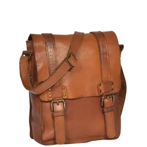 DR278 Real Leather Cross Body Messenger Bag Rust