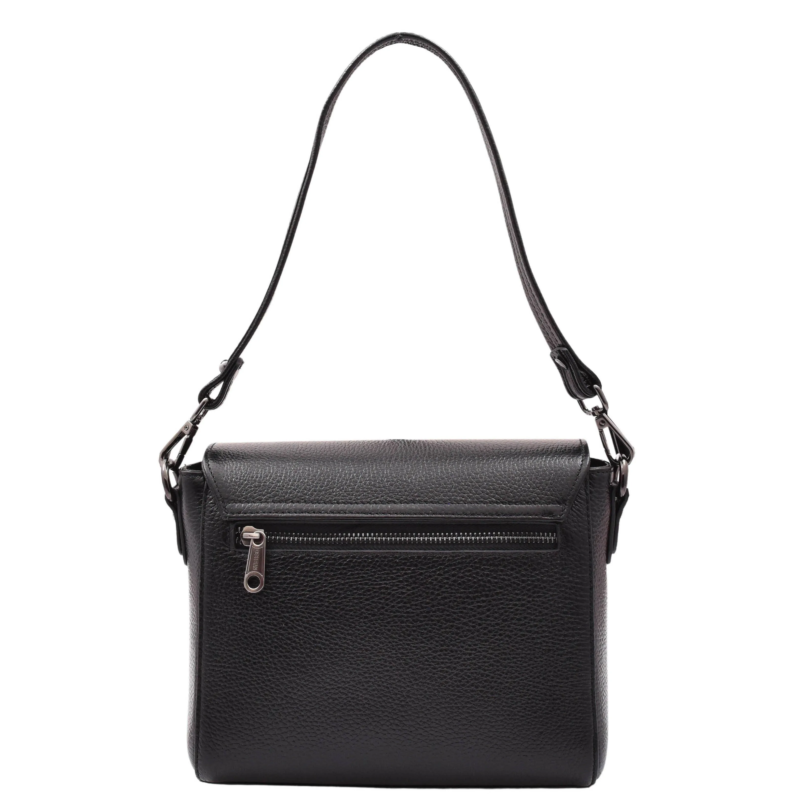 DR582 Women's Leather Adjustable Shoulder Strap Messenger Bag Black