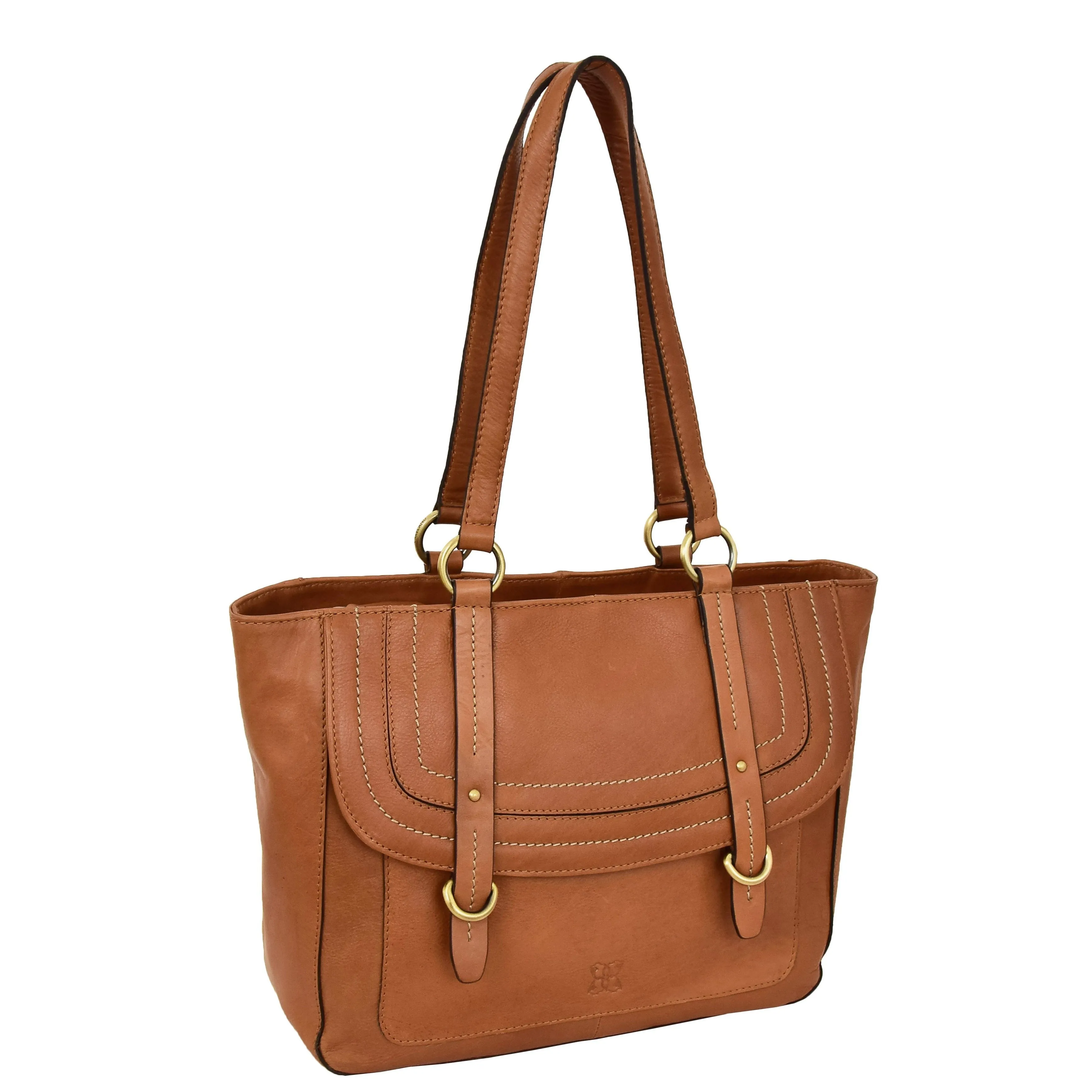 DR591 Women's Soft Leather Large Size Shopper Bag Tan