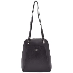DR615 Women's Backpack Style Leather Shoulder Bag Black