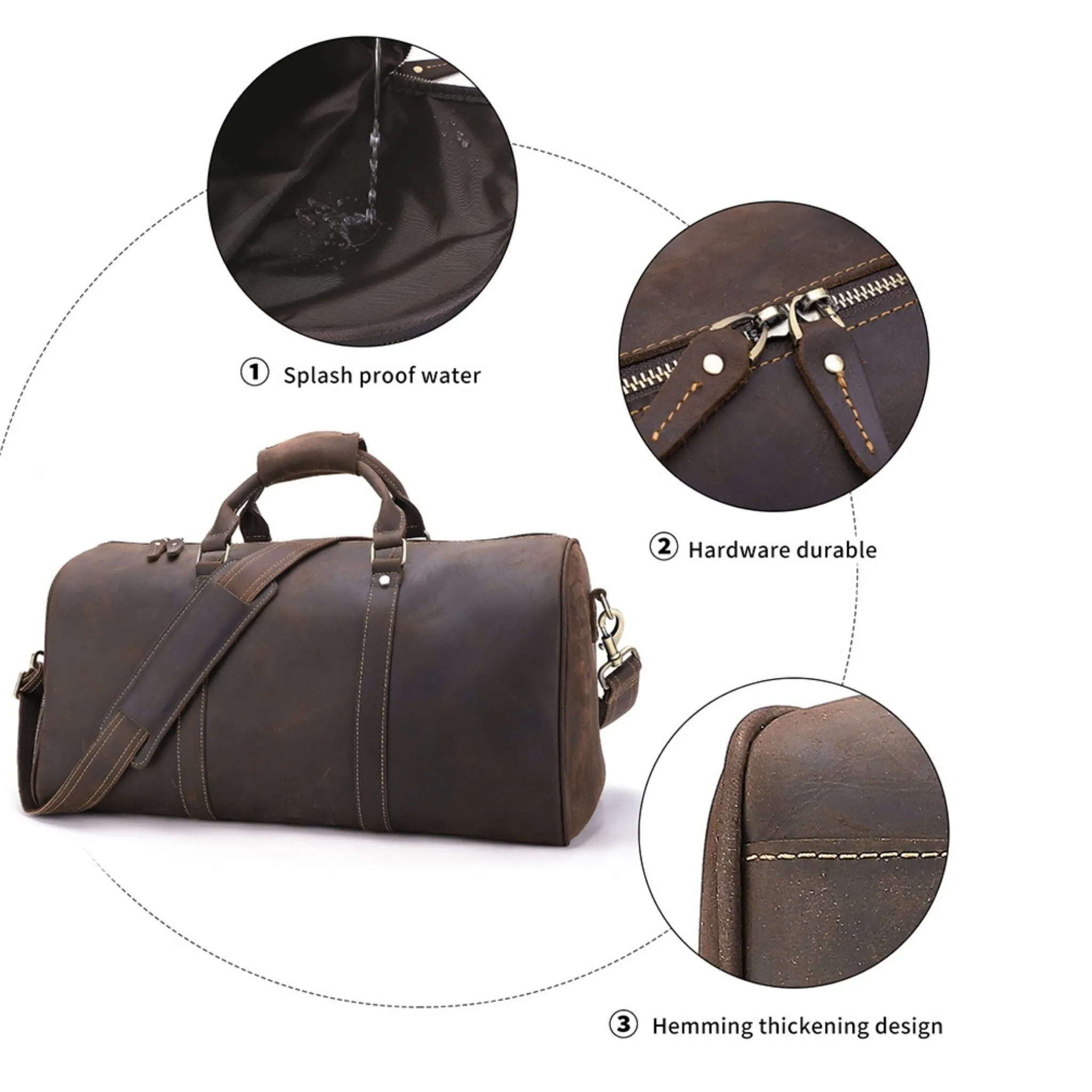Duffle| Brown | Shoe Compartment