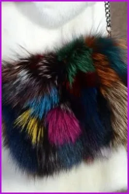 Evening Party Fox Fur Clutch Bags DF065