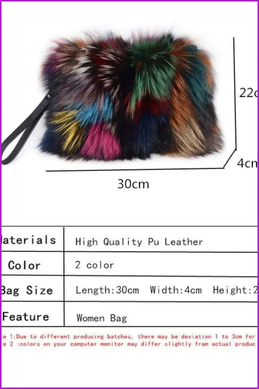 Evening Party Fox Fur Clutch Bags DF065