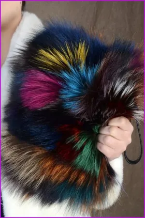 Evening Party Fox Fur Clutch Bags DF065