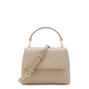 Femme Forte Heline taupe calfskin leather handbag