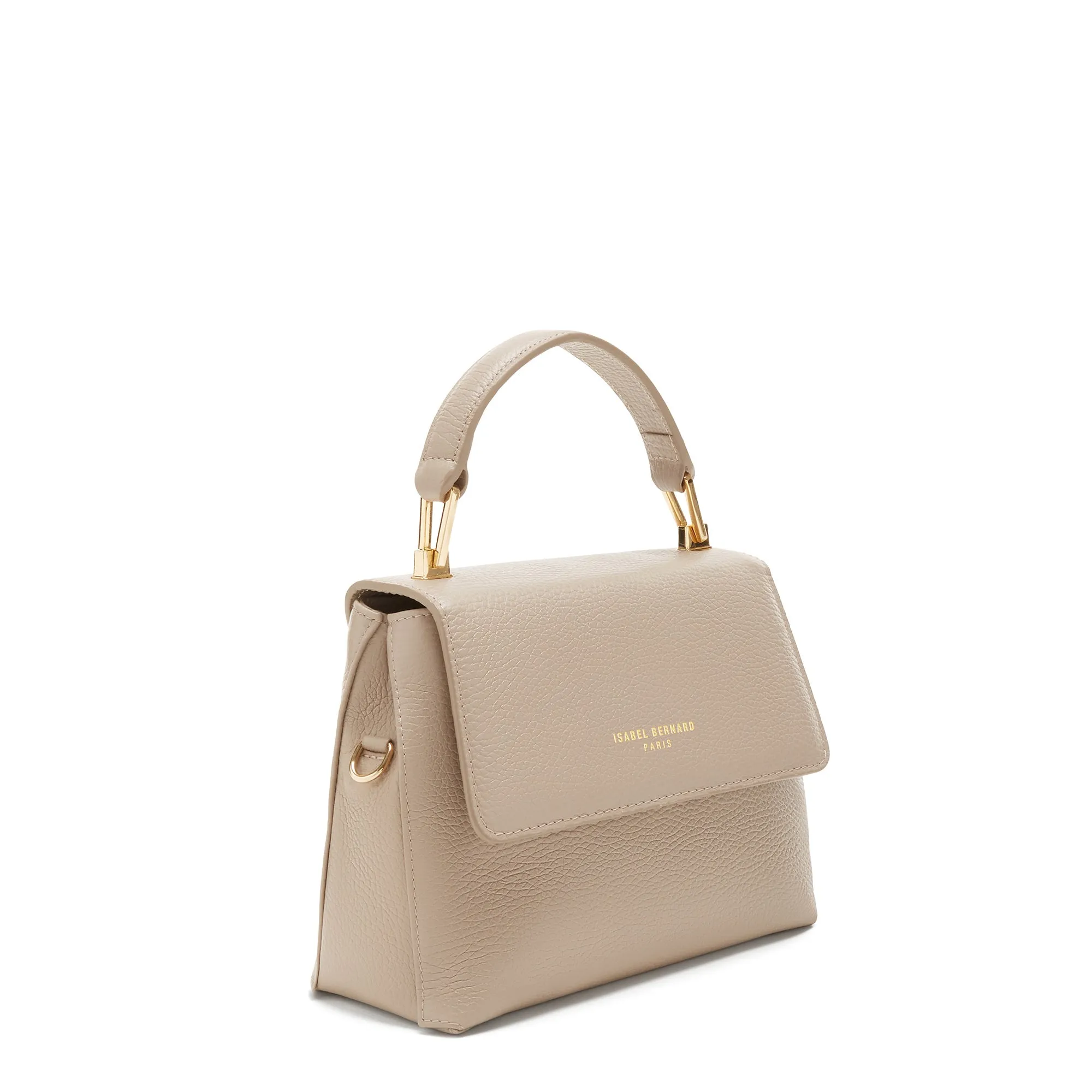 Femme Forte Heline taupe calfskin leather handbag