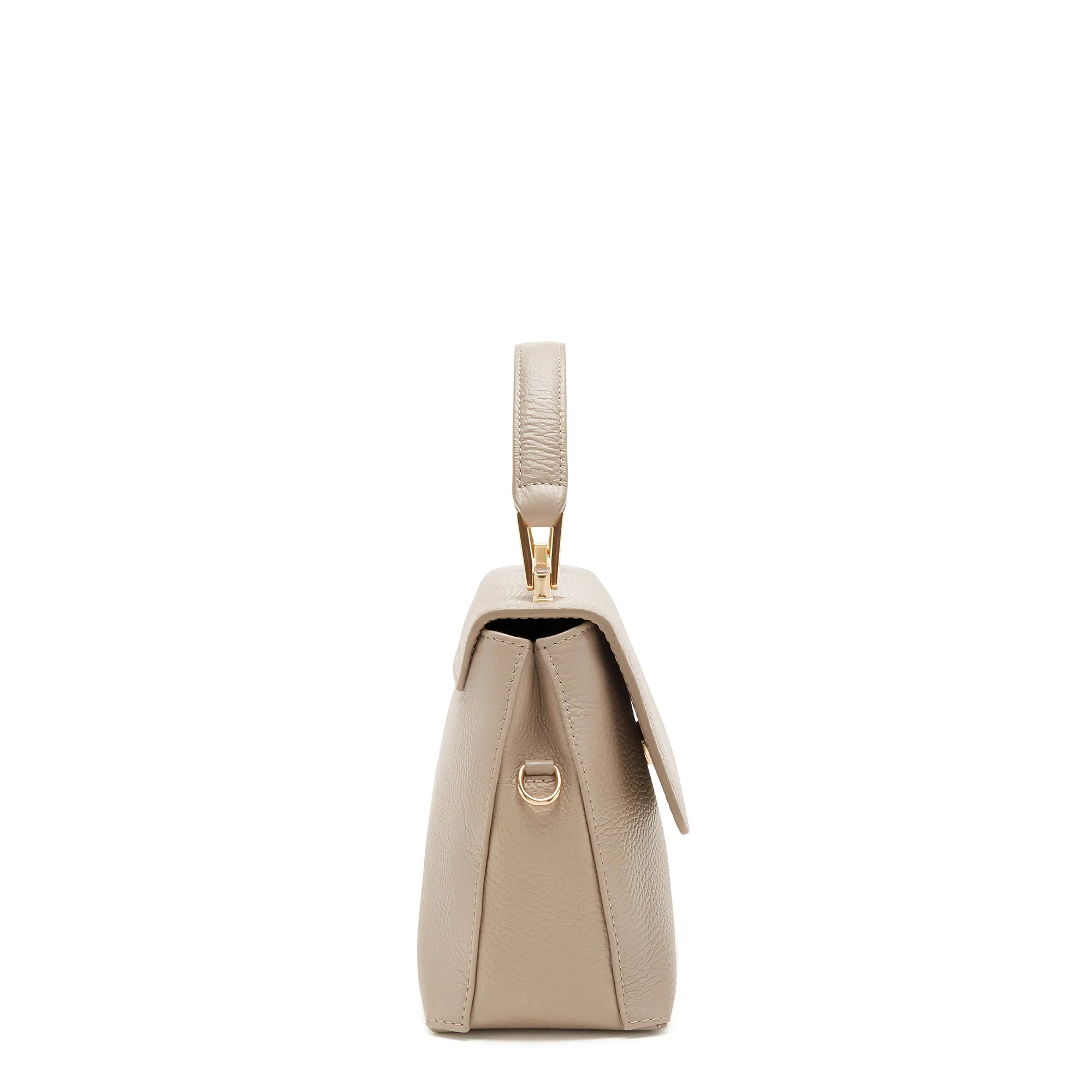 Femme Forte Heline taupe calfskin leather handbag