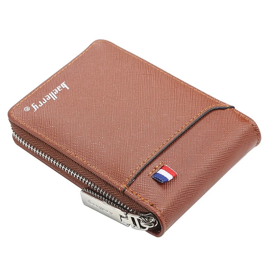 For Men's Short Small Wallet Card Holder Handbag Casual Purse Fashion Business (Brown)