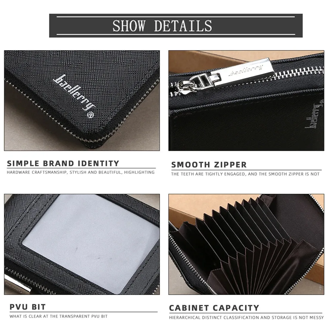 For Men's Short Small Wallet Card Holder Handbag Casual Purse Fashion Business (Brown)