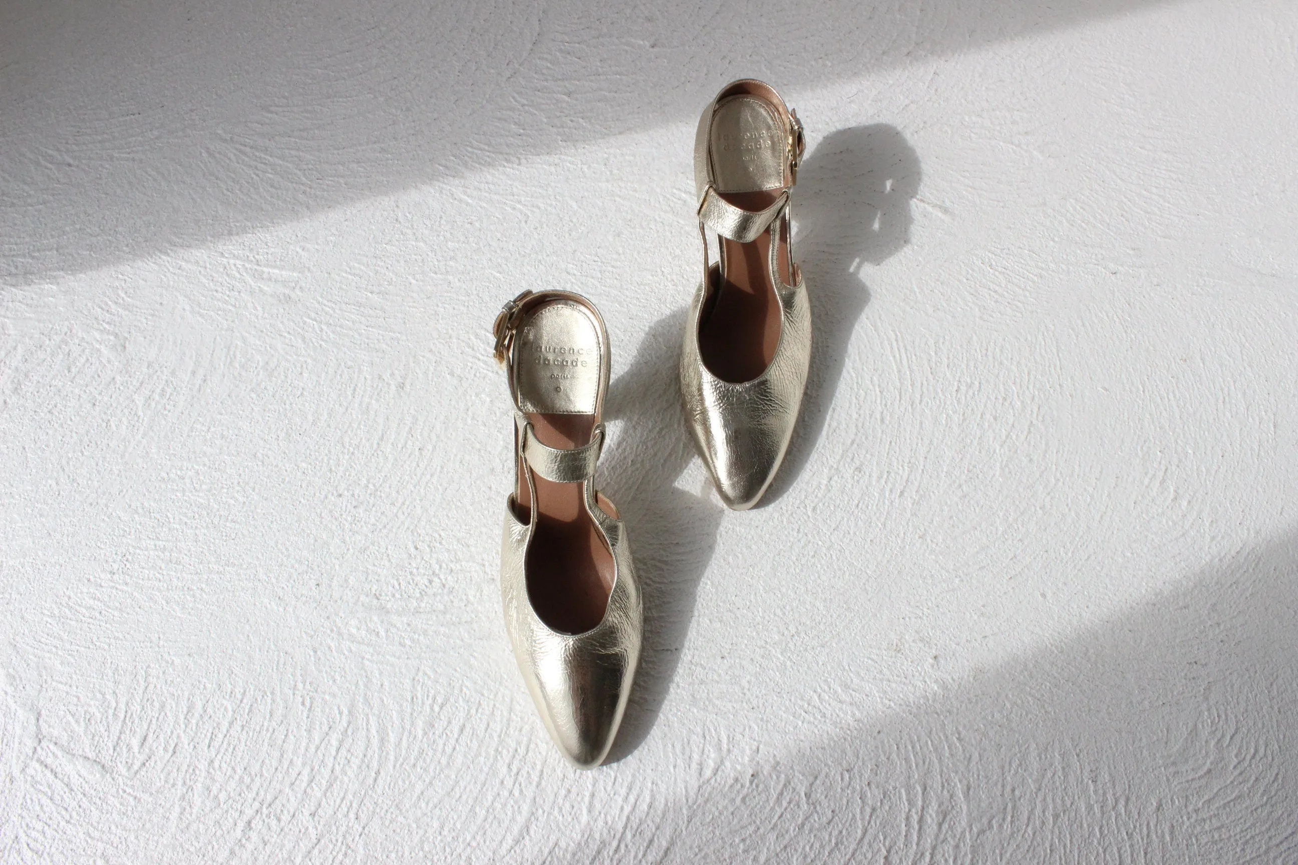 French Designer Gold Leather Courtier Heels ~ Euro 38 ~ RRP1200
