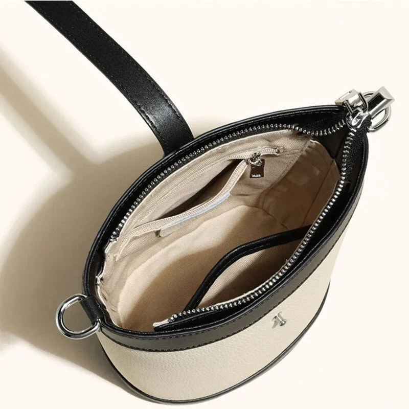 Genuine Leather Casual Mini Bucket Handbags