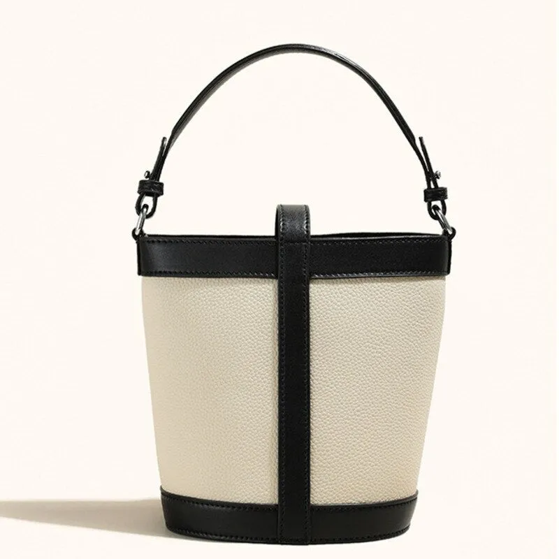 Genuine Leather Casual Mini Bucket Handbags