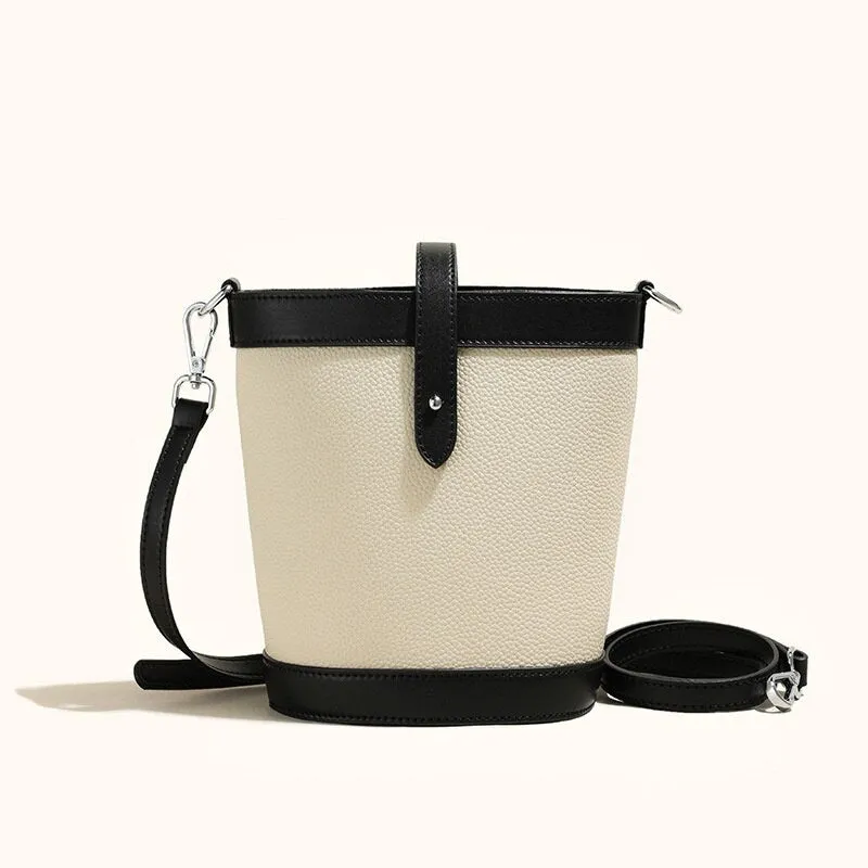 Genuine Leather Casual Mini Bucket Handbags