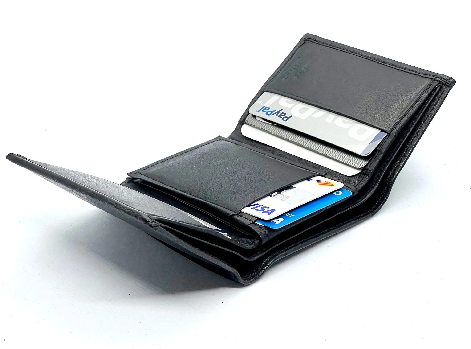 Genuine Leather Men's Trifold Wallet Credit Card Holder ID Window Flap Top