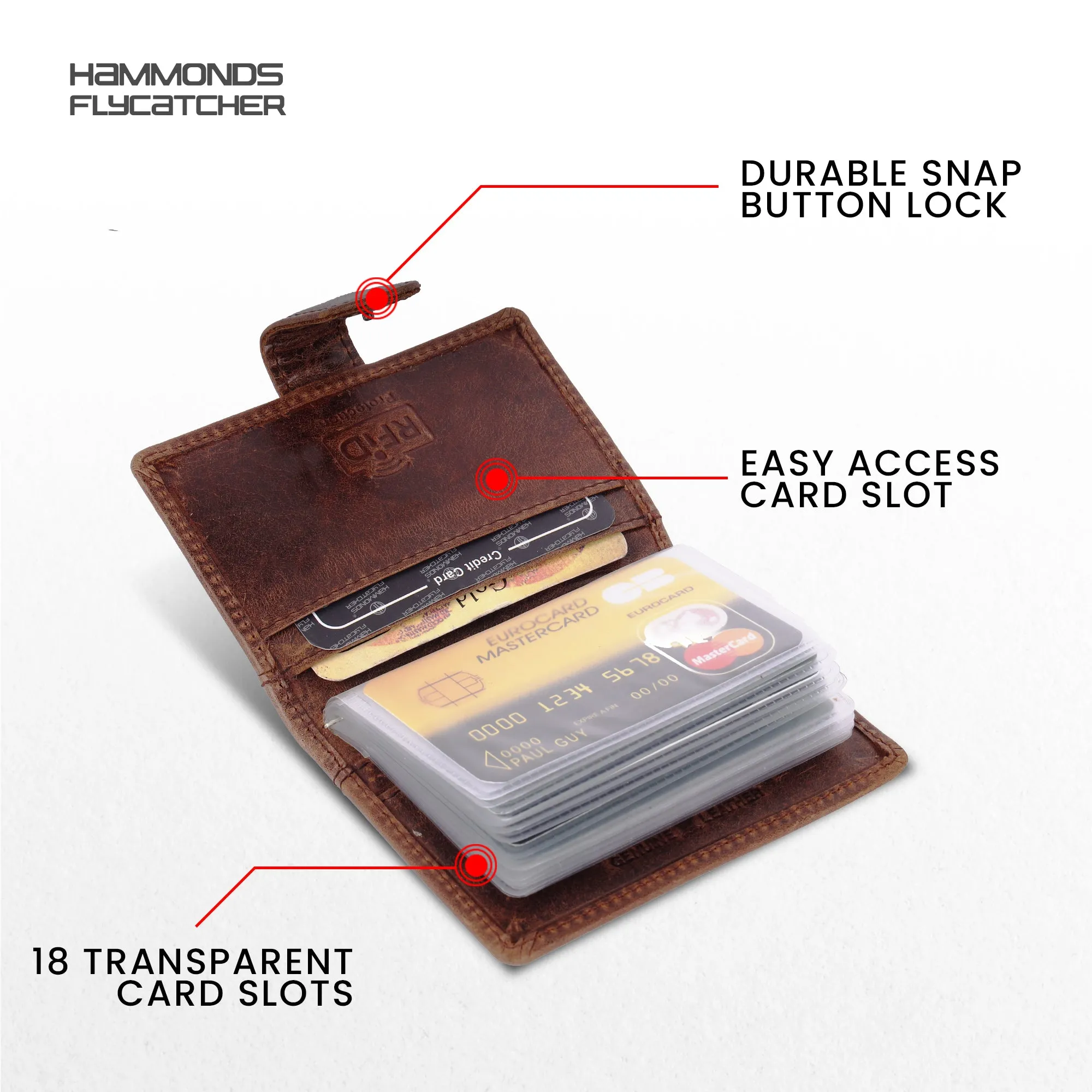Genuine Leather RFID Protected Card Holder Wallet for Men and Women