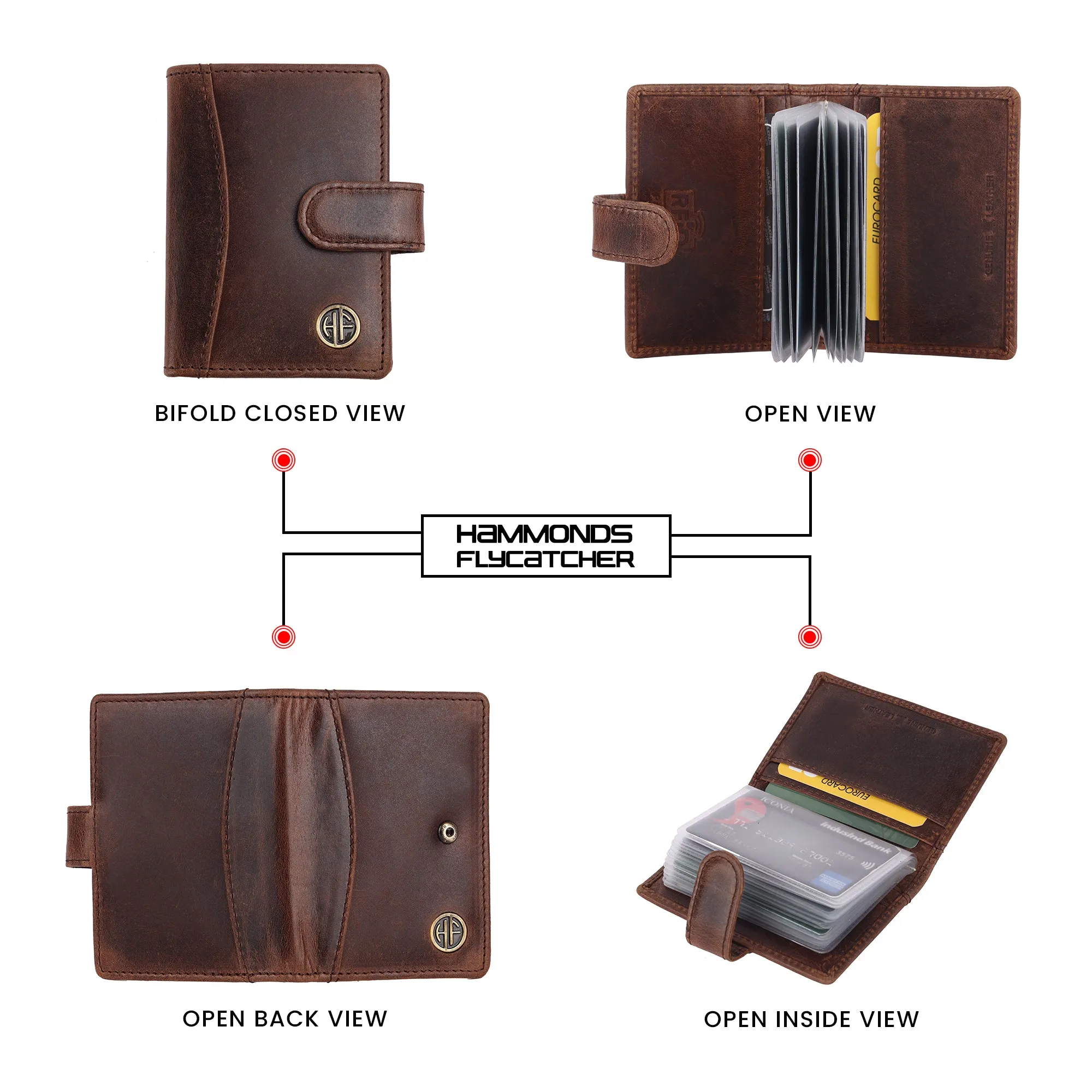 Genuine Leather RFID Protected Card Holder Wallet for Men and Women