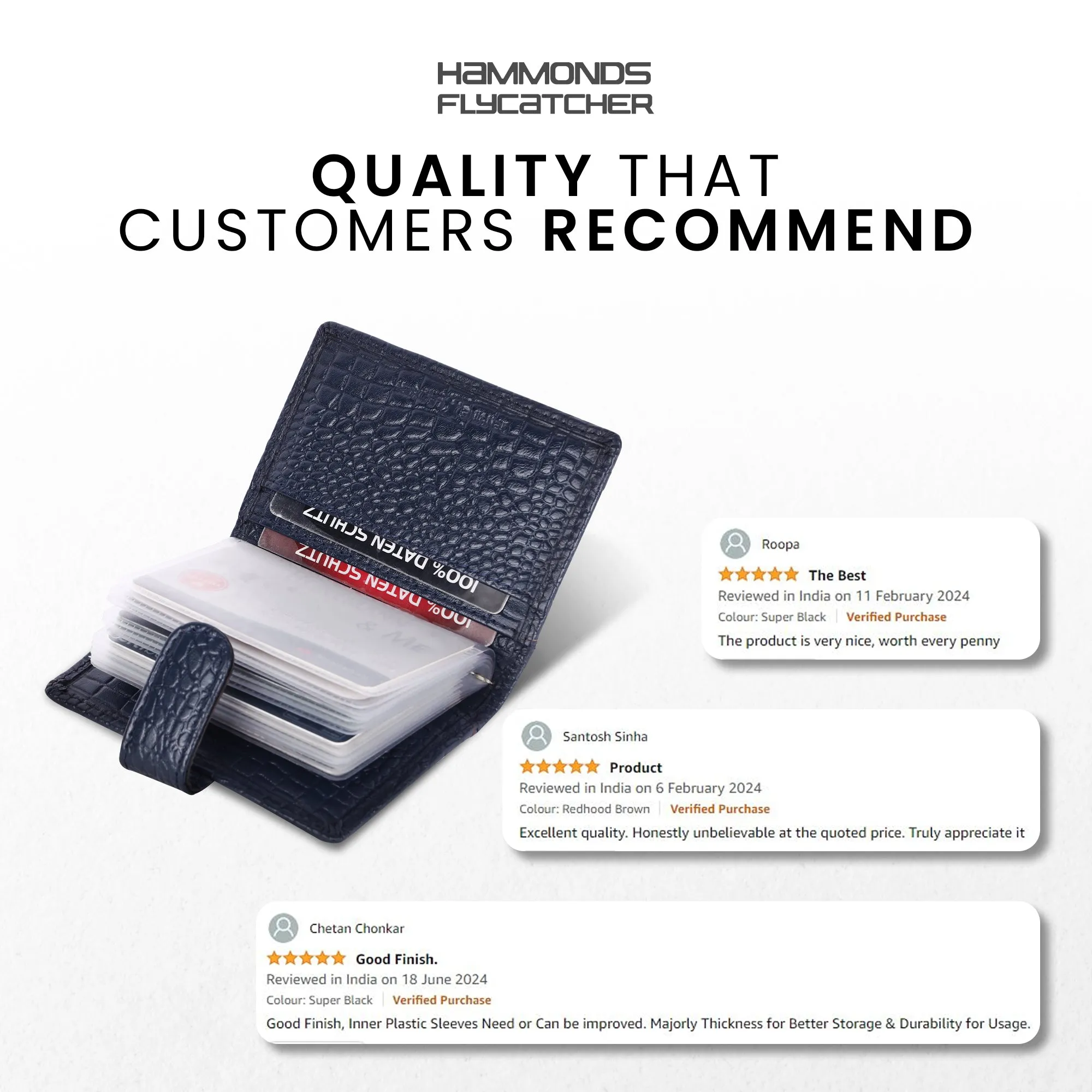 Genuine Leather RFID Protected Card Holder Wallet for Men and Women