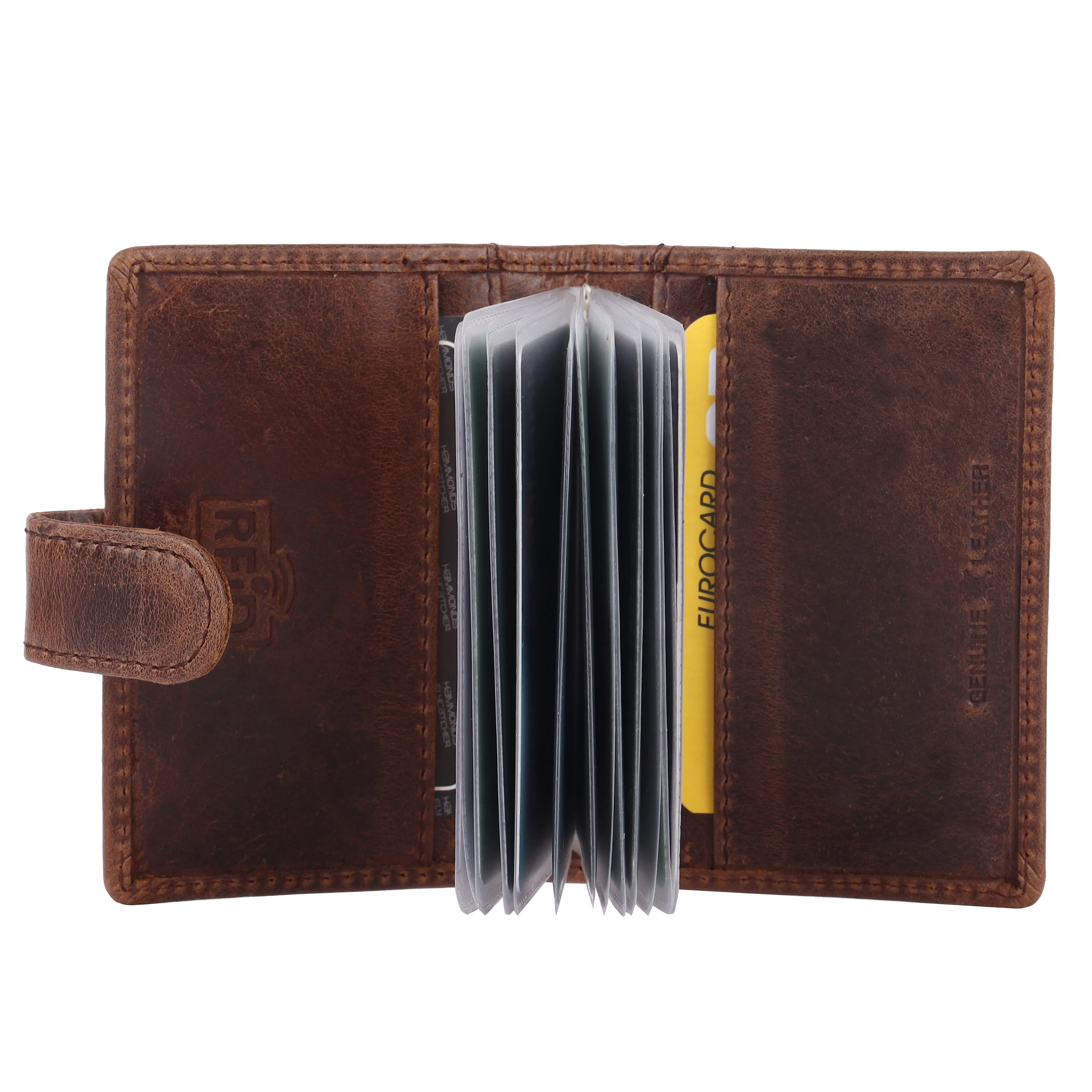 Genuine Leather RFID Protected Card Holder Wallet for Men and Women