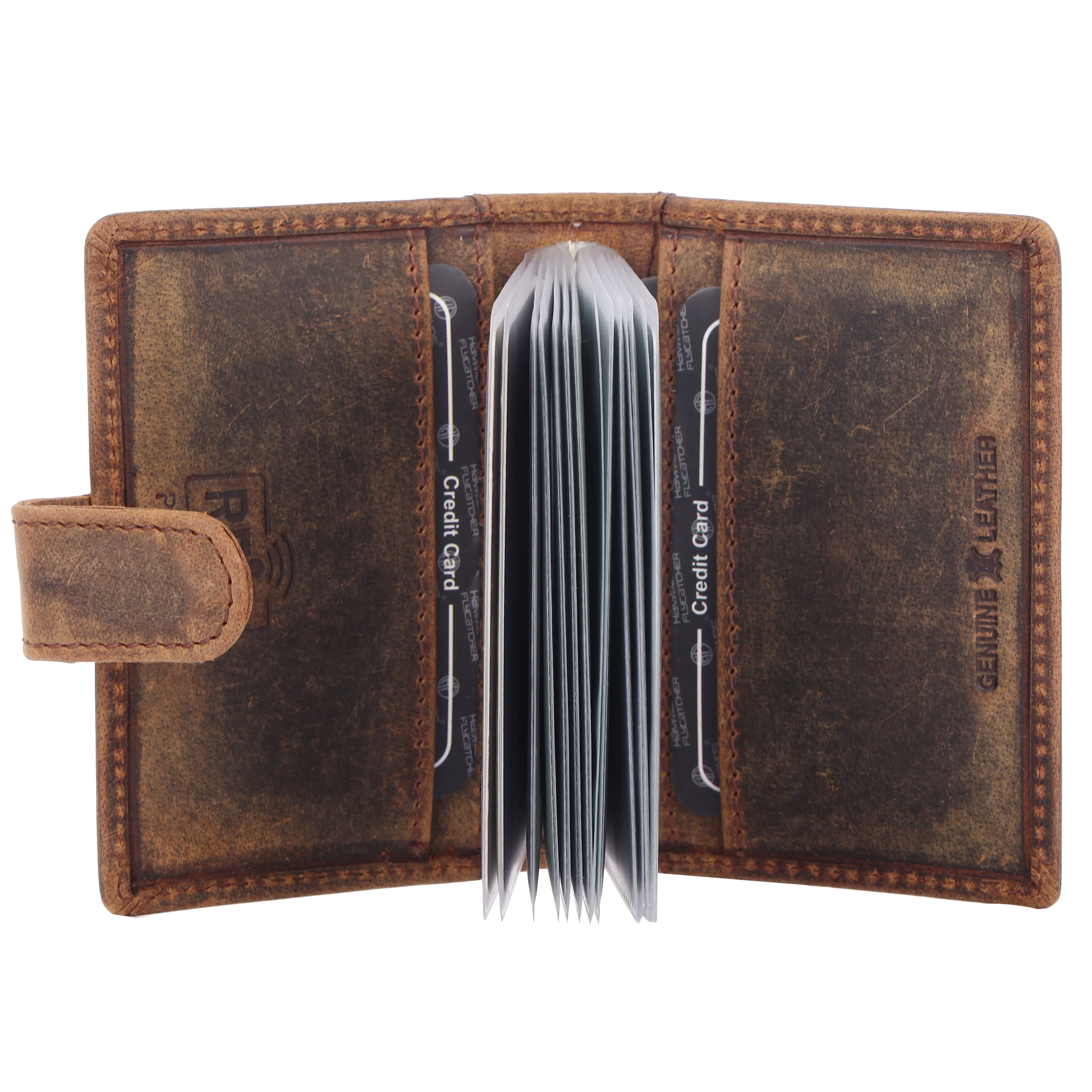 Genuine Leather RFID Protected Card Holder Wallet for Men and Women