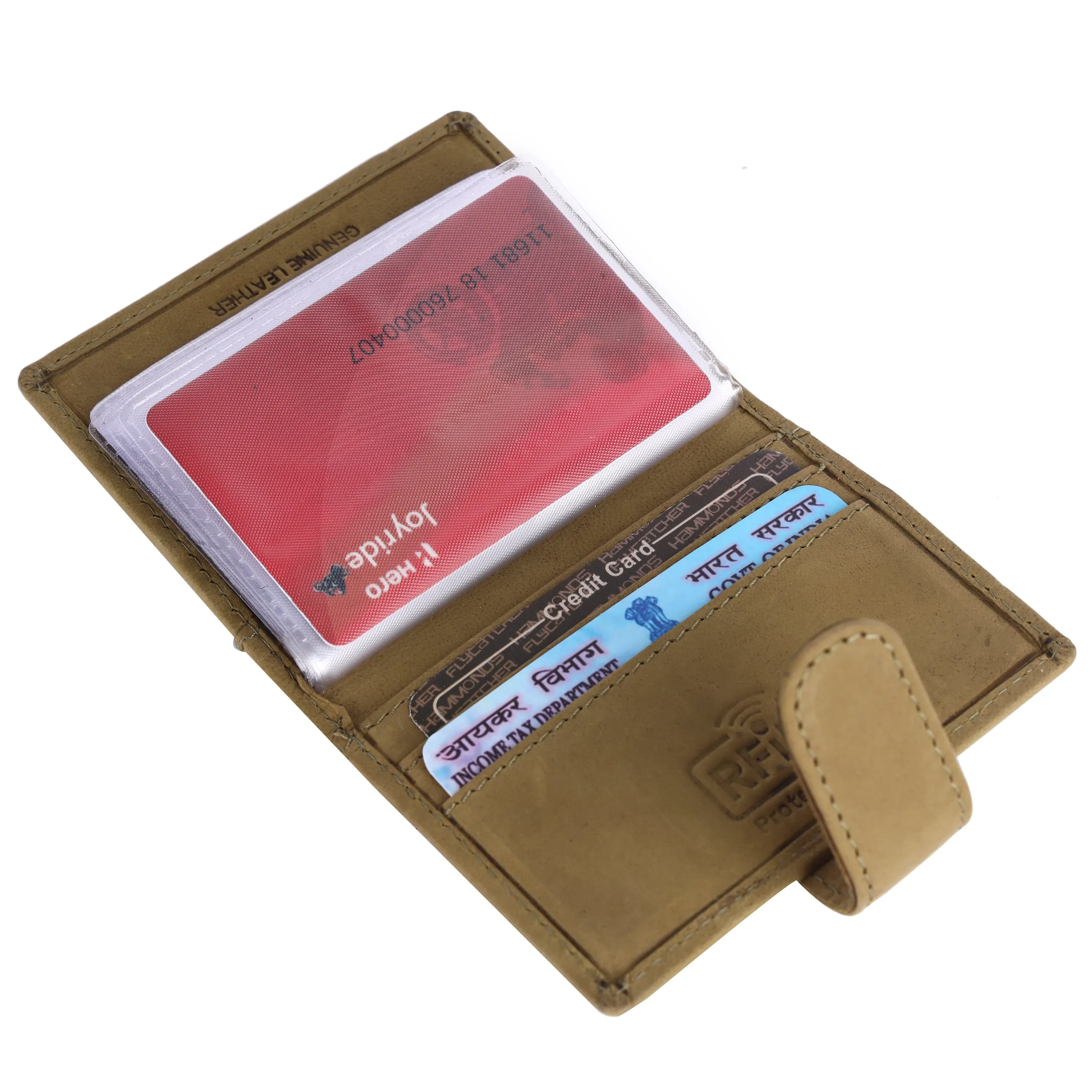 Genuine Leather RFID Protected Card Holder Wallet for Men and Women