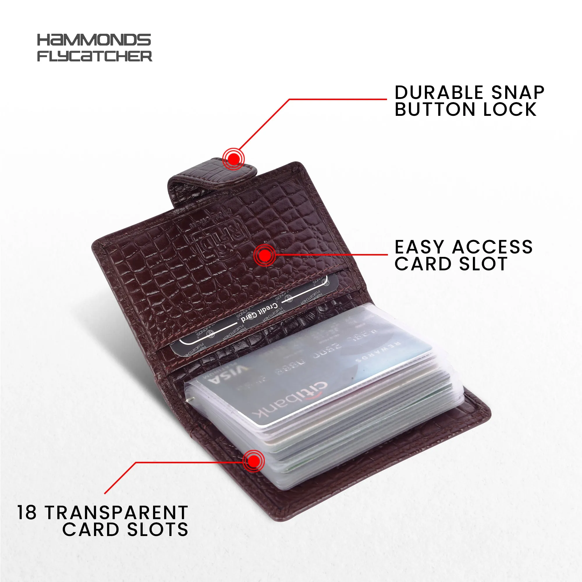 Genuine Leather RFID Protected Card Holder Wallet for Men and Women