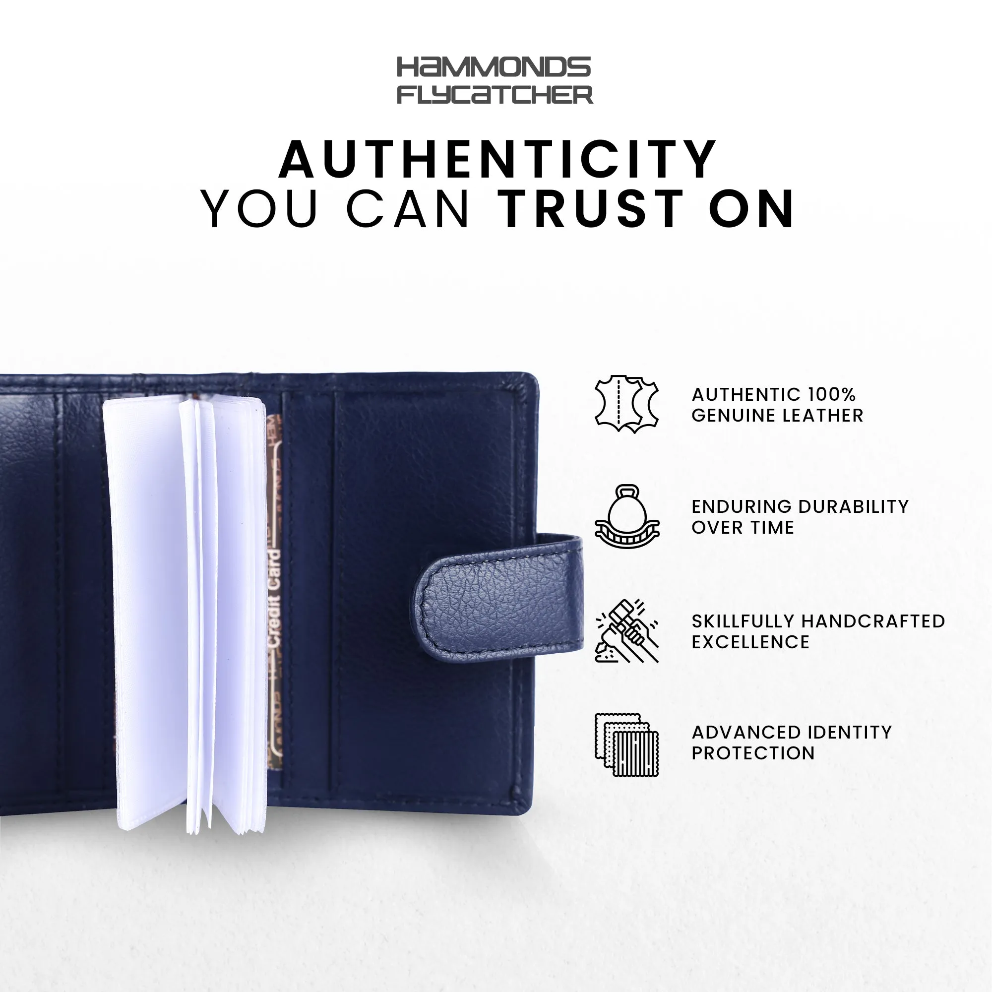Genuine Leather RFID Protected Card Holder Wallet for Men and Women