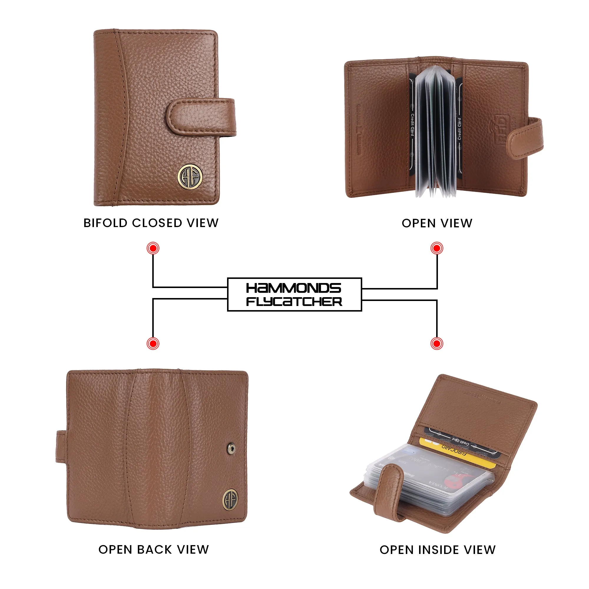 Genuine Leather RFID Protected Card Holder Wallet for Men and Women