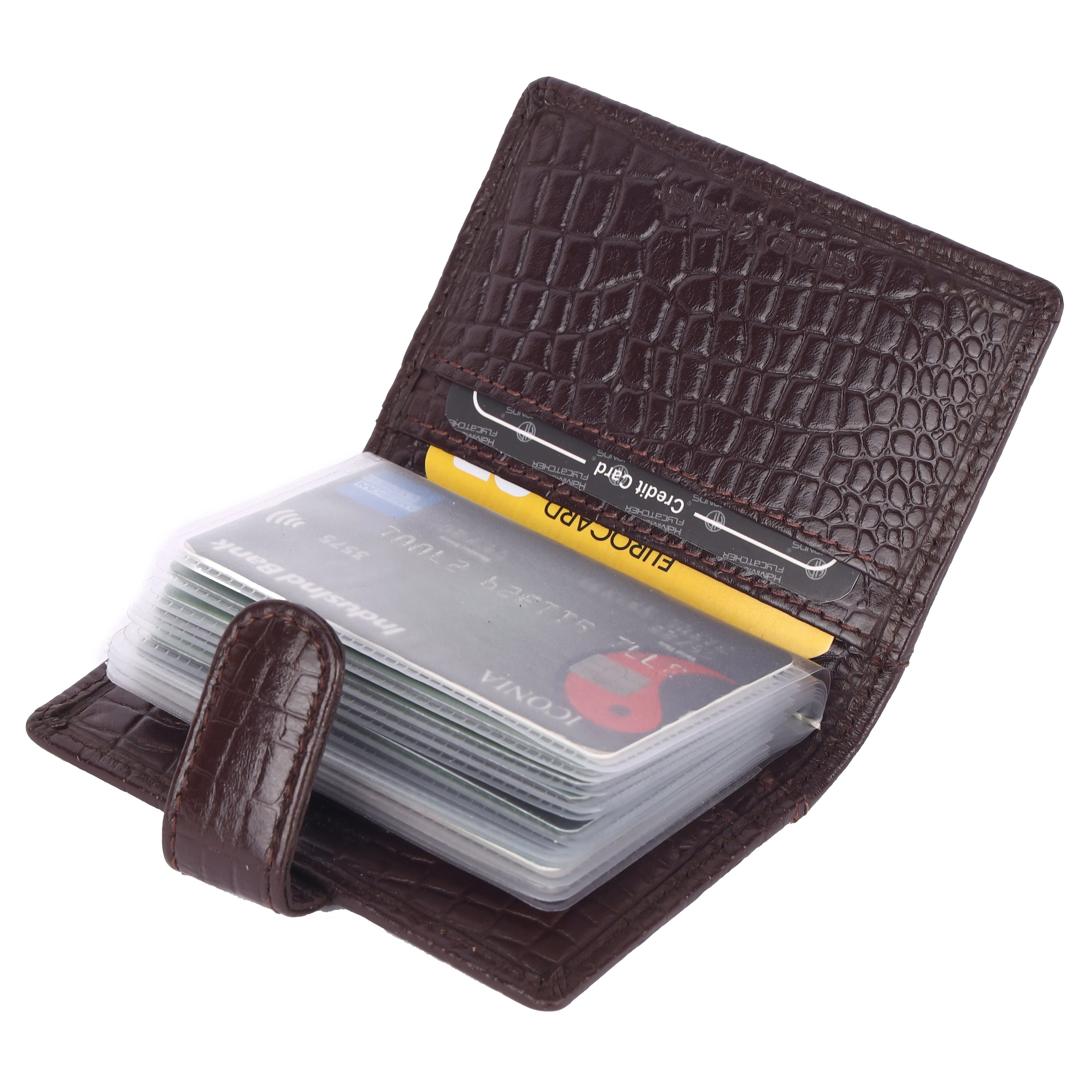 Genuine Leather RFID Protected Card Holder Wallet for Men and Women