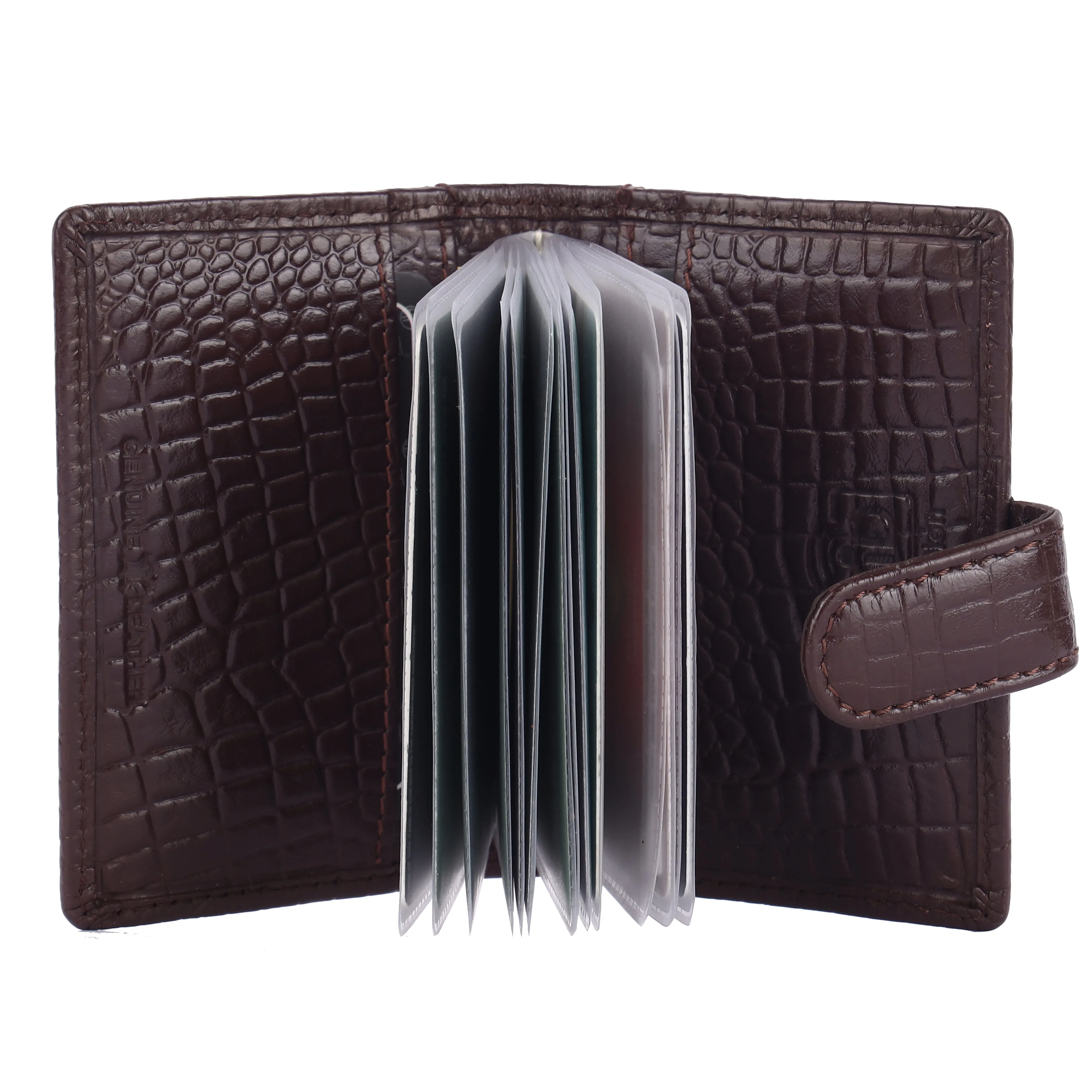 Genuine Leather RFID Protected Card Holder Wallet for Men and Women