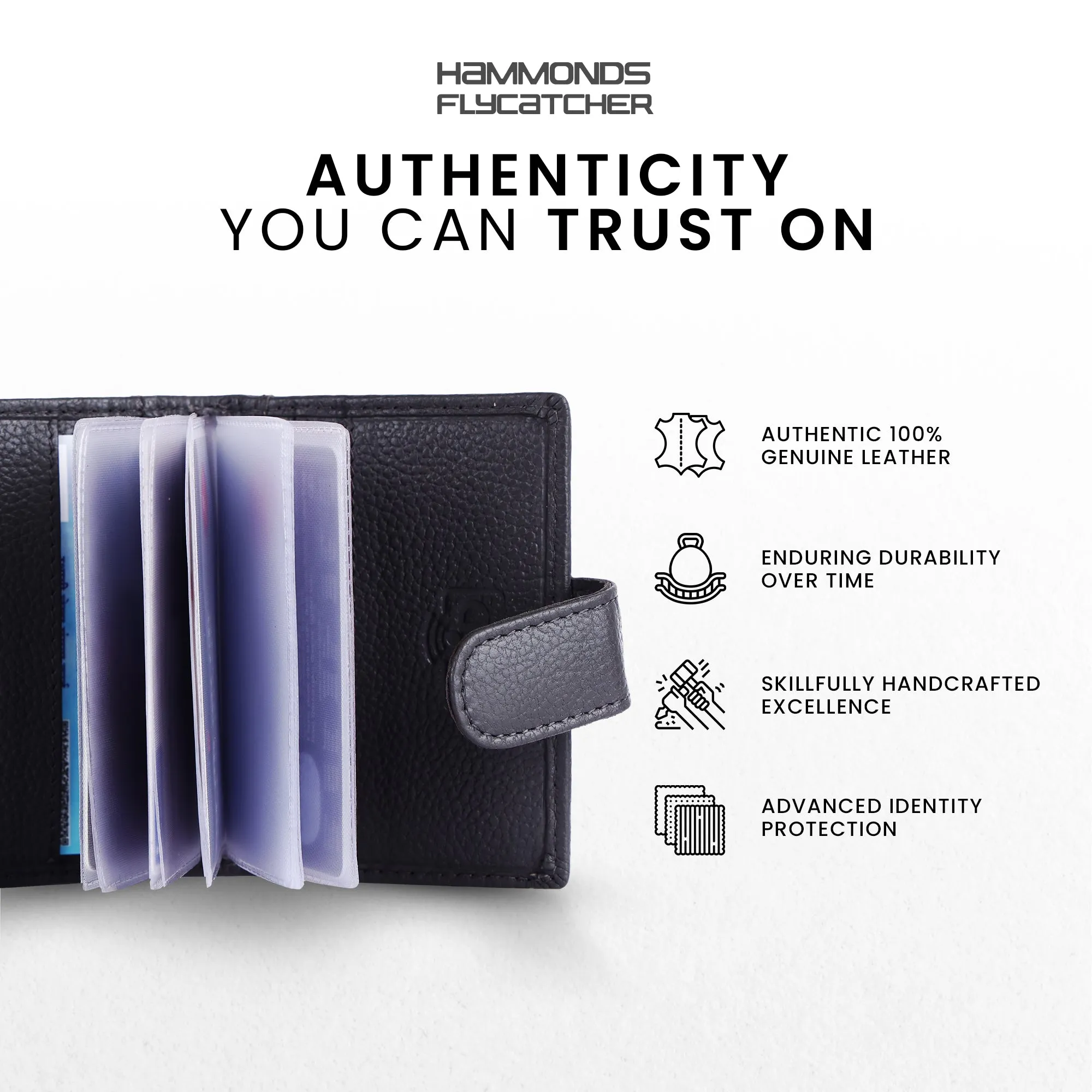 Genuine Leather RFID Protected Card Holder Wallet for Men and Women
