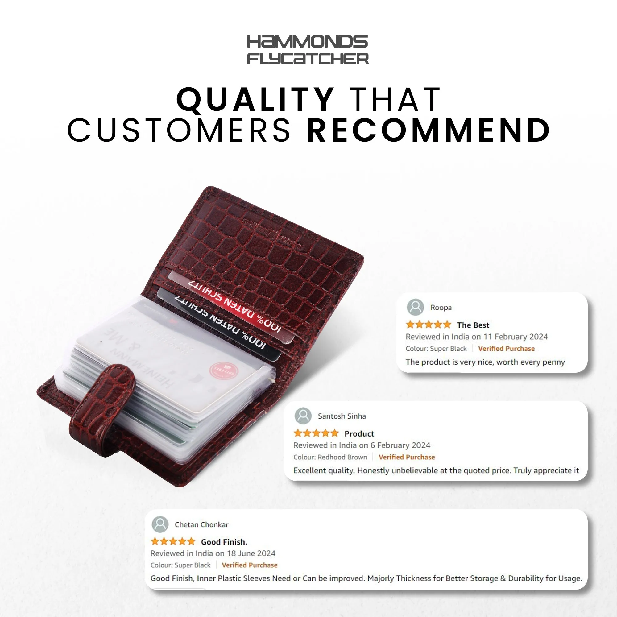 Genuine Leather RFID Protected Card Holder Wallet for Men and Women