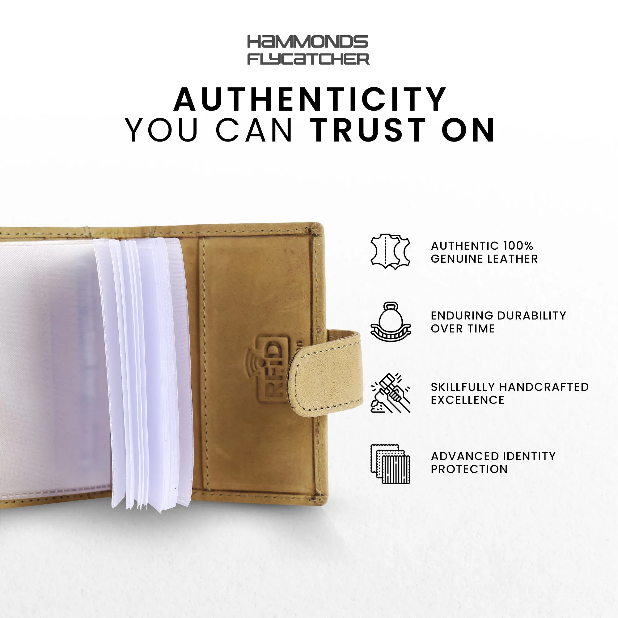 Genuine Leather RFID Protected Card Holder Wallet for Men and Women