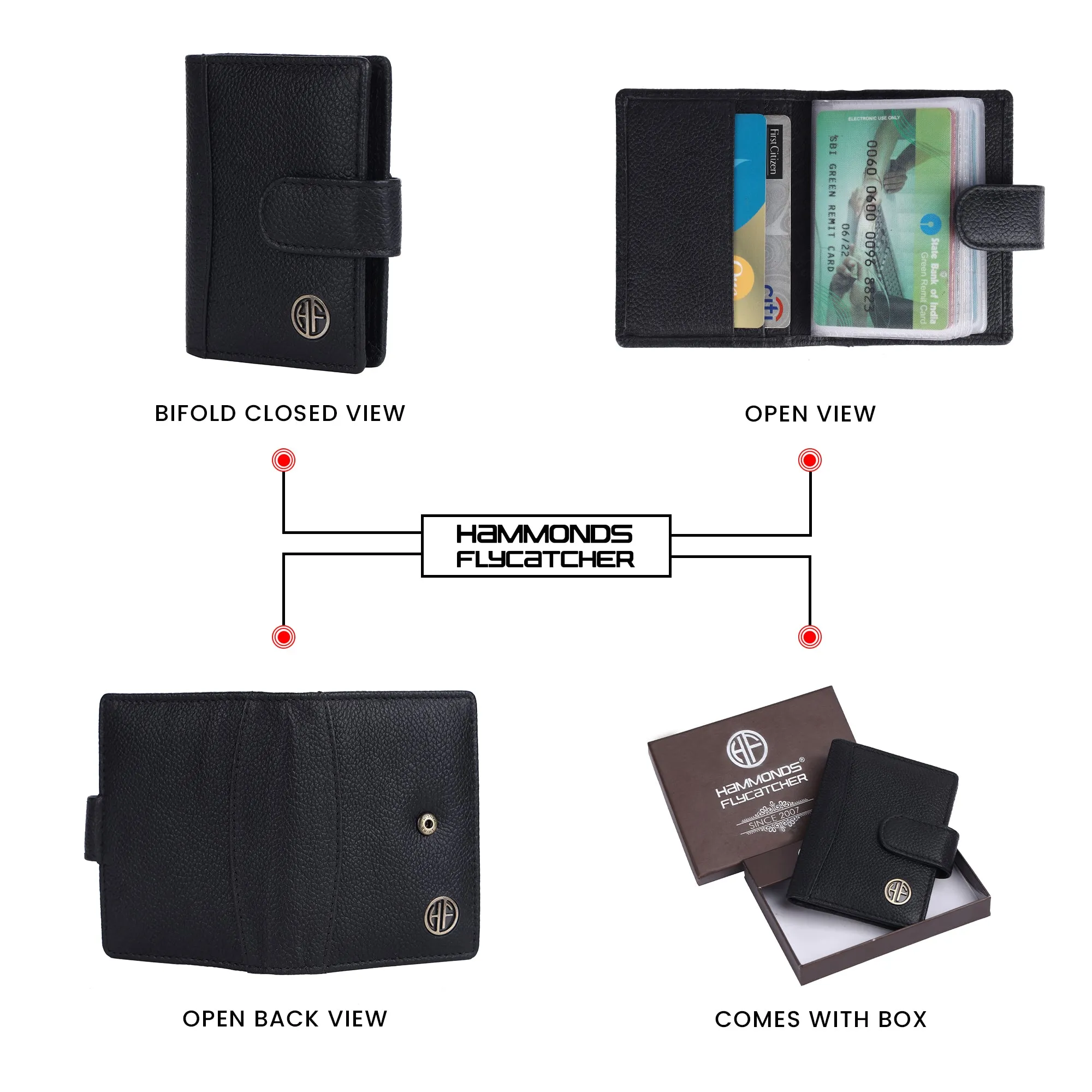 Genuine Leather RFID Protected Card Holder Wallet for Men and Women