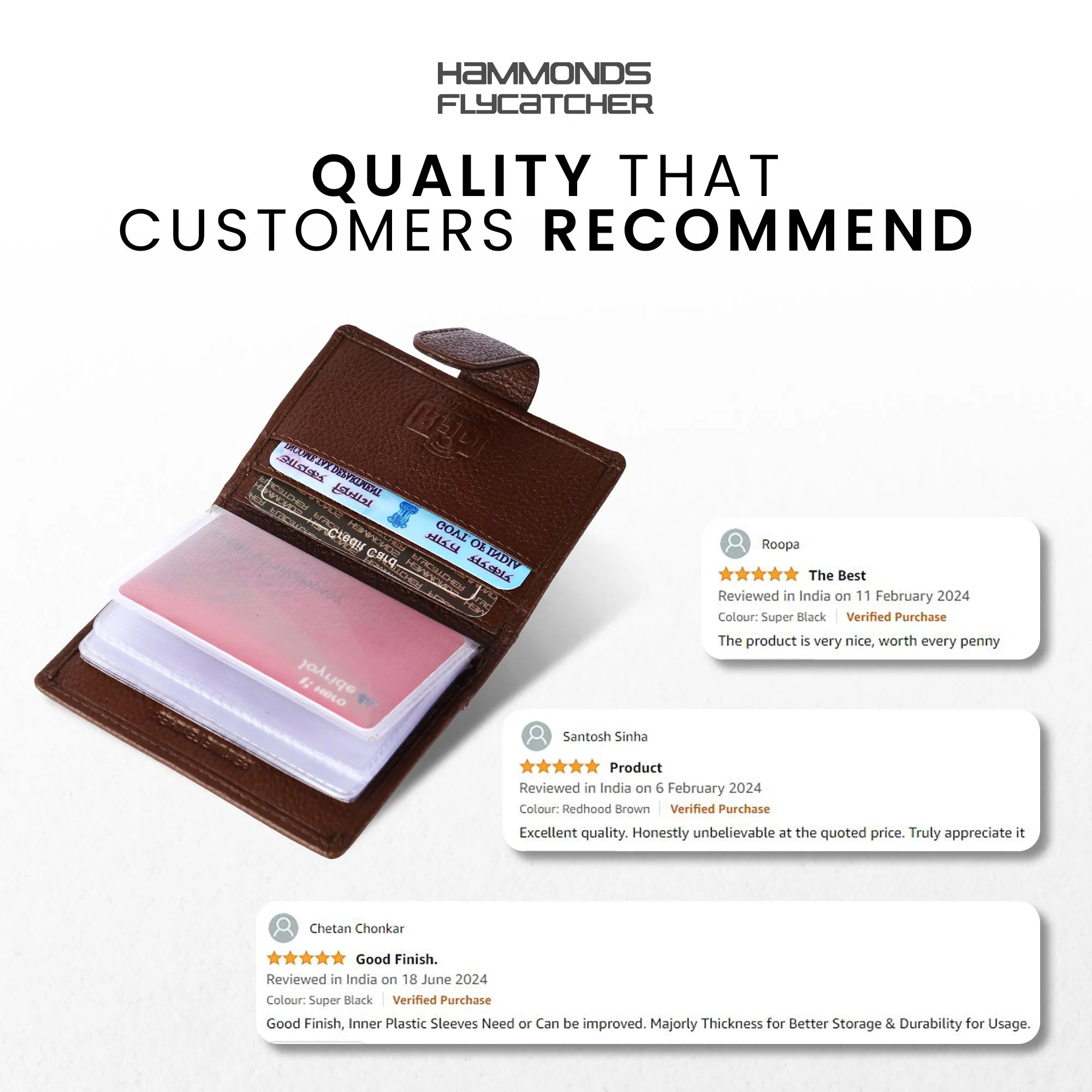 Genuine Leather RFID Protected Card Holder Wallet for Men and Women
