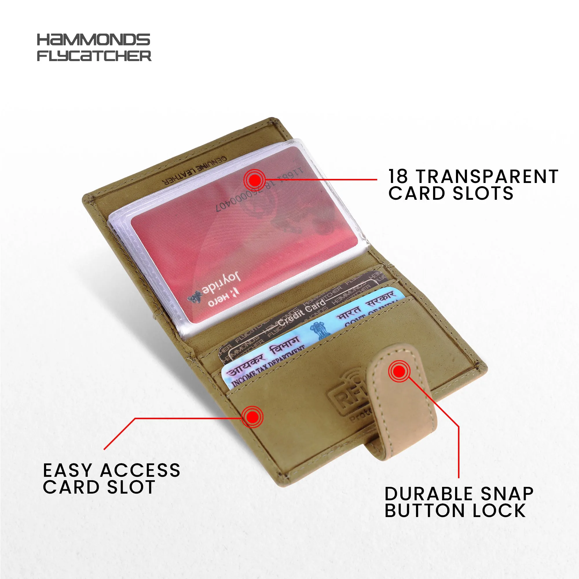 Genuine Leather RFID Protected Card Holder Wallet for Men and Women
