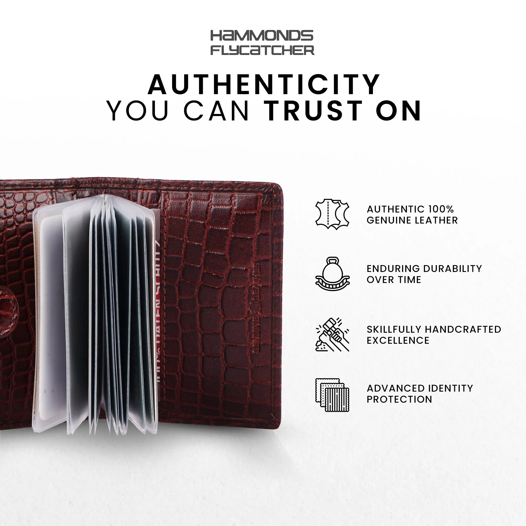 Genuine Leather RFID Protected Card Holder Wallet for Men and Women