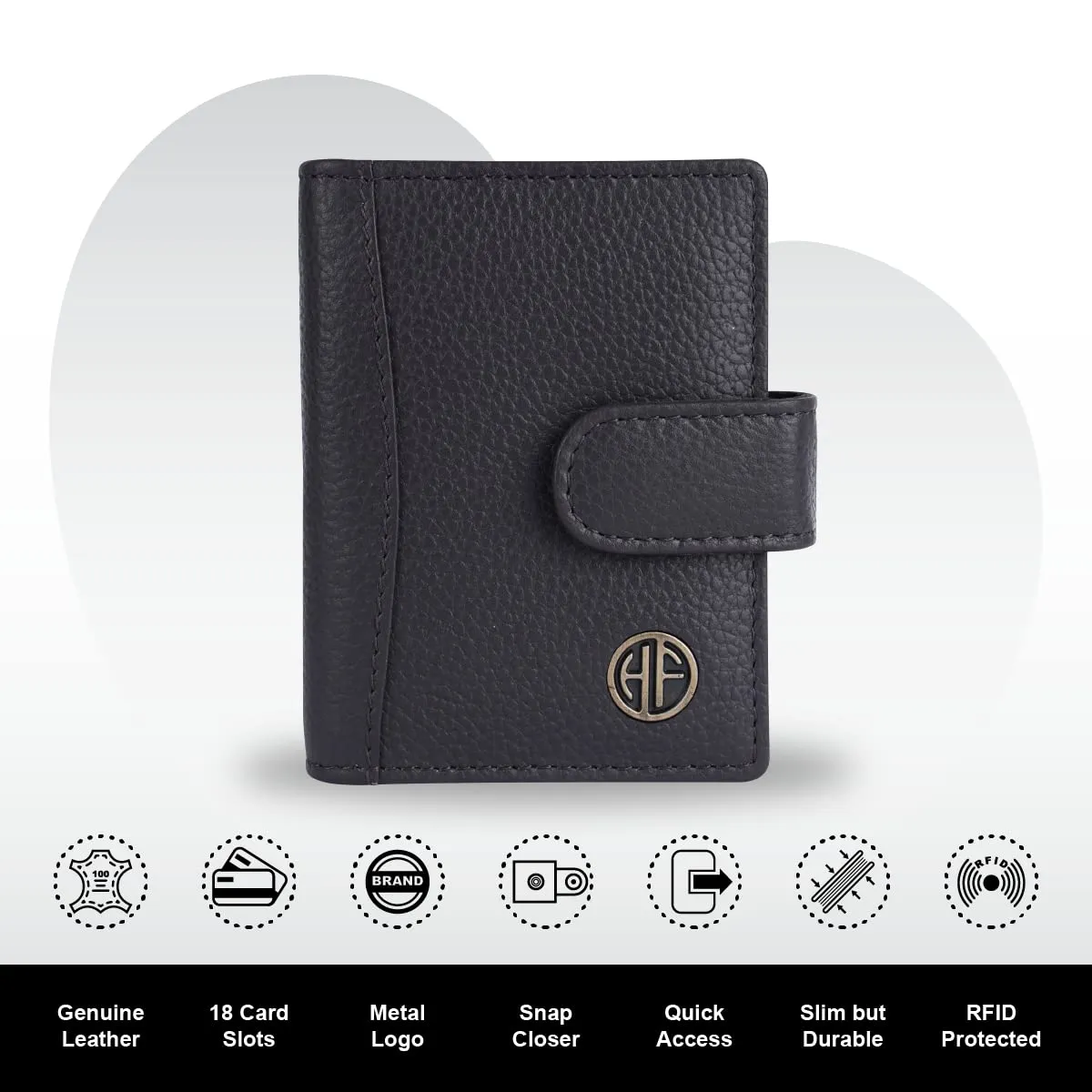 Genuine Leather RFID Protected Card Holder Wallet for Men and Women