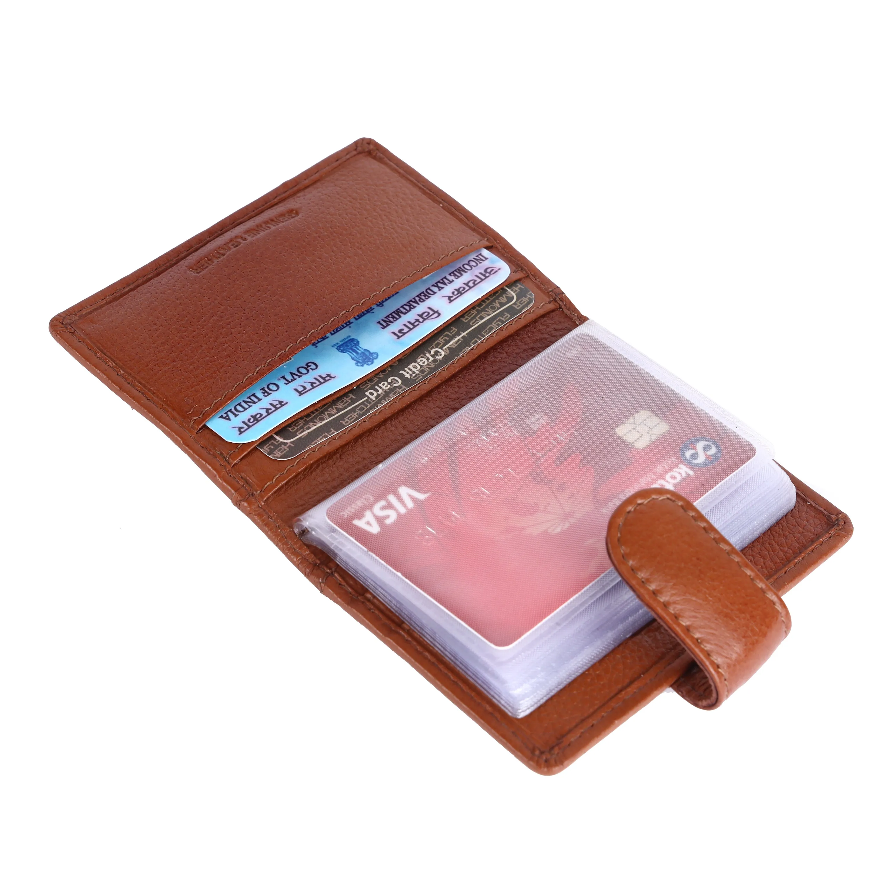 Genuine Leather RFID Protected Card Holder Wallet for Men and Women