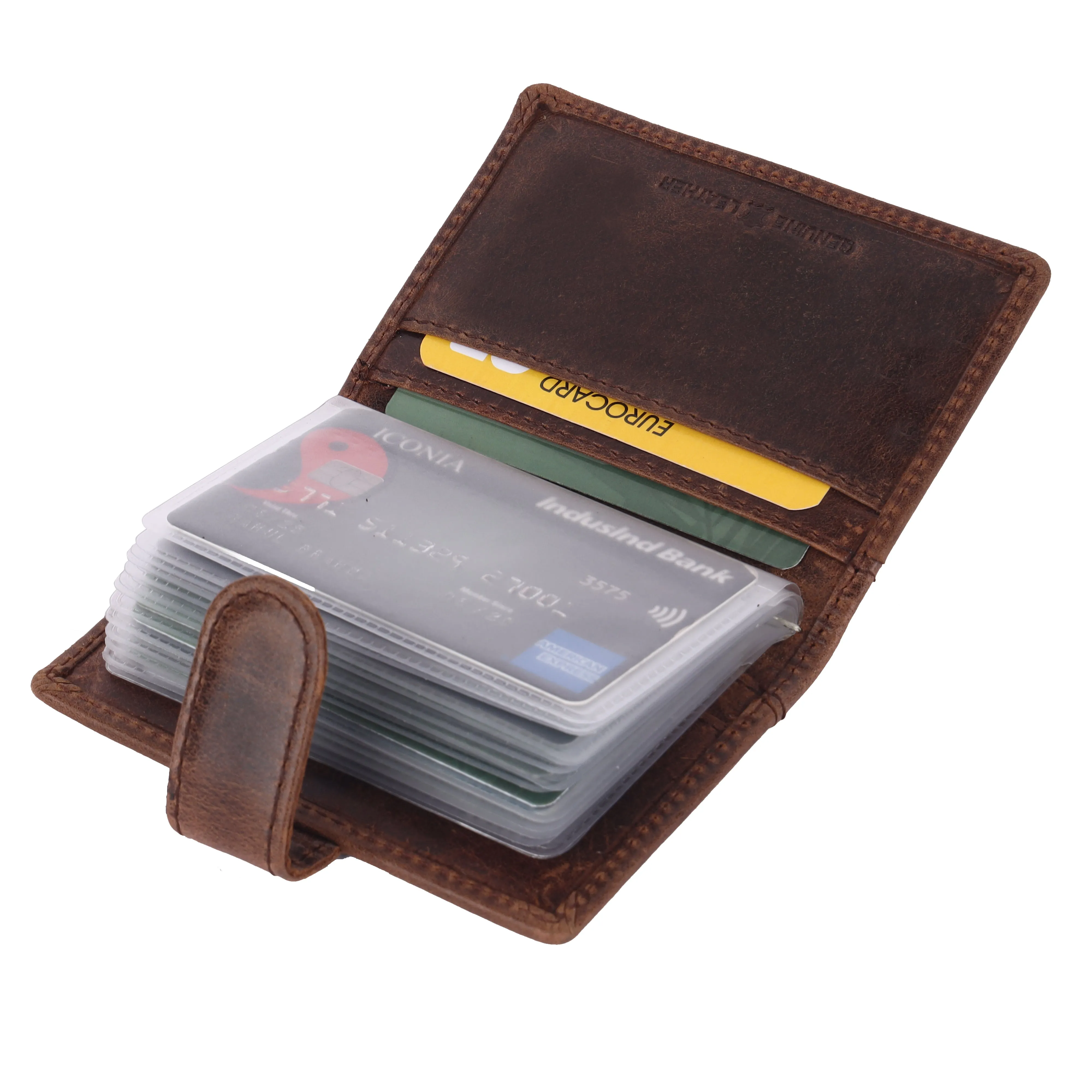 Genuine Leather RFID Protected Card Holder Wallet for Men and Women