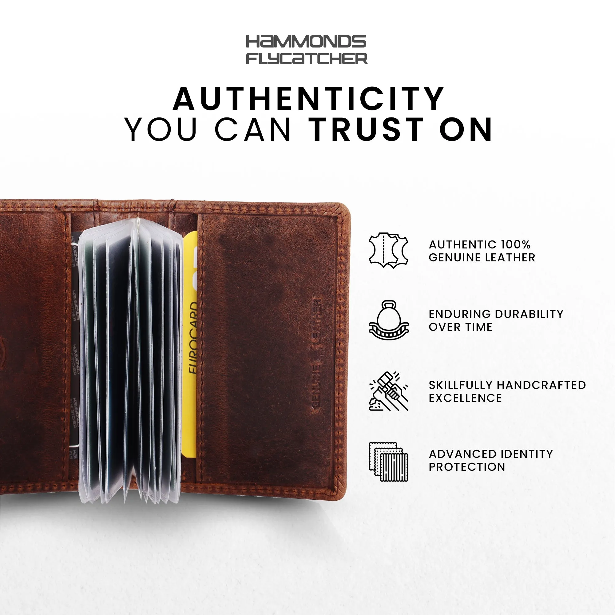 Genuine Leather RFID Protected Card Holder Wallet for Men and Women
