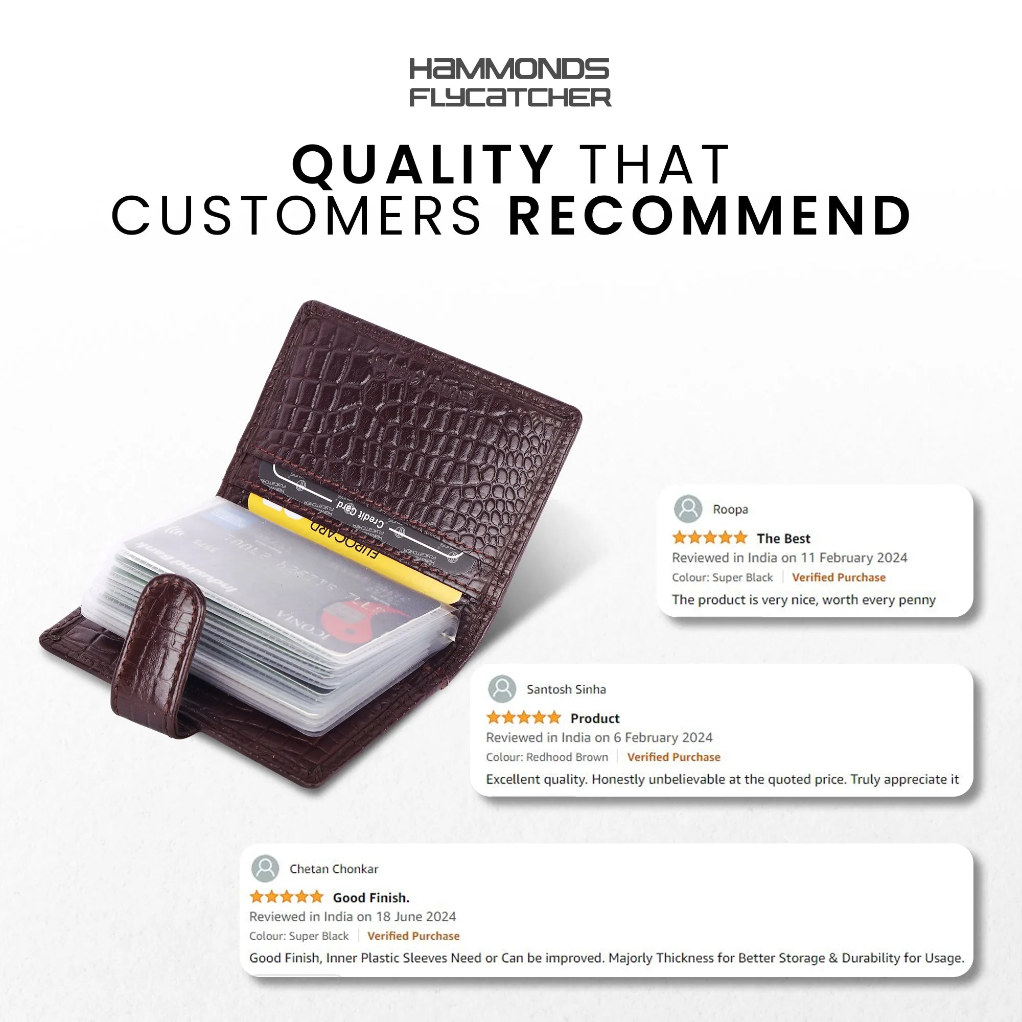 Genuine Leather RFID Protected Card Holder Wallet for Men and Women