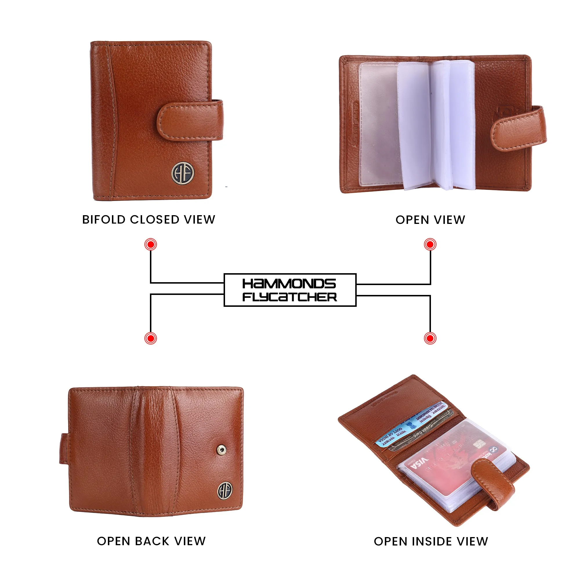 Genuine Leather RFID Protected Card Holder Wallet for Men and Women