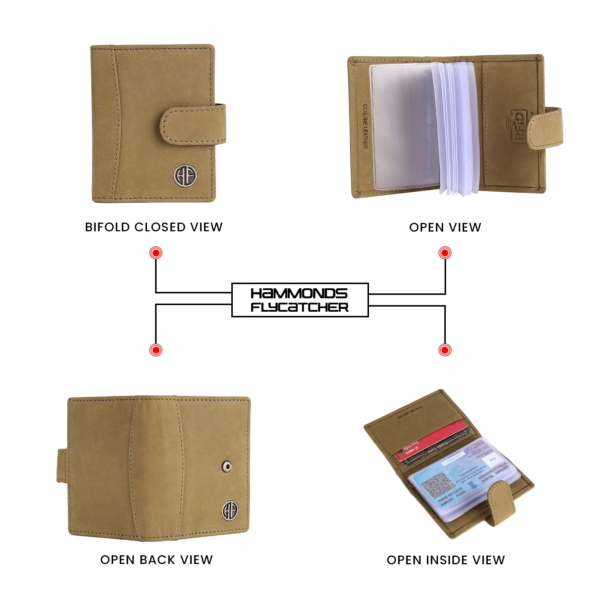 Genuine Leather RFID Protected Card Holder Wallet for Men and Women