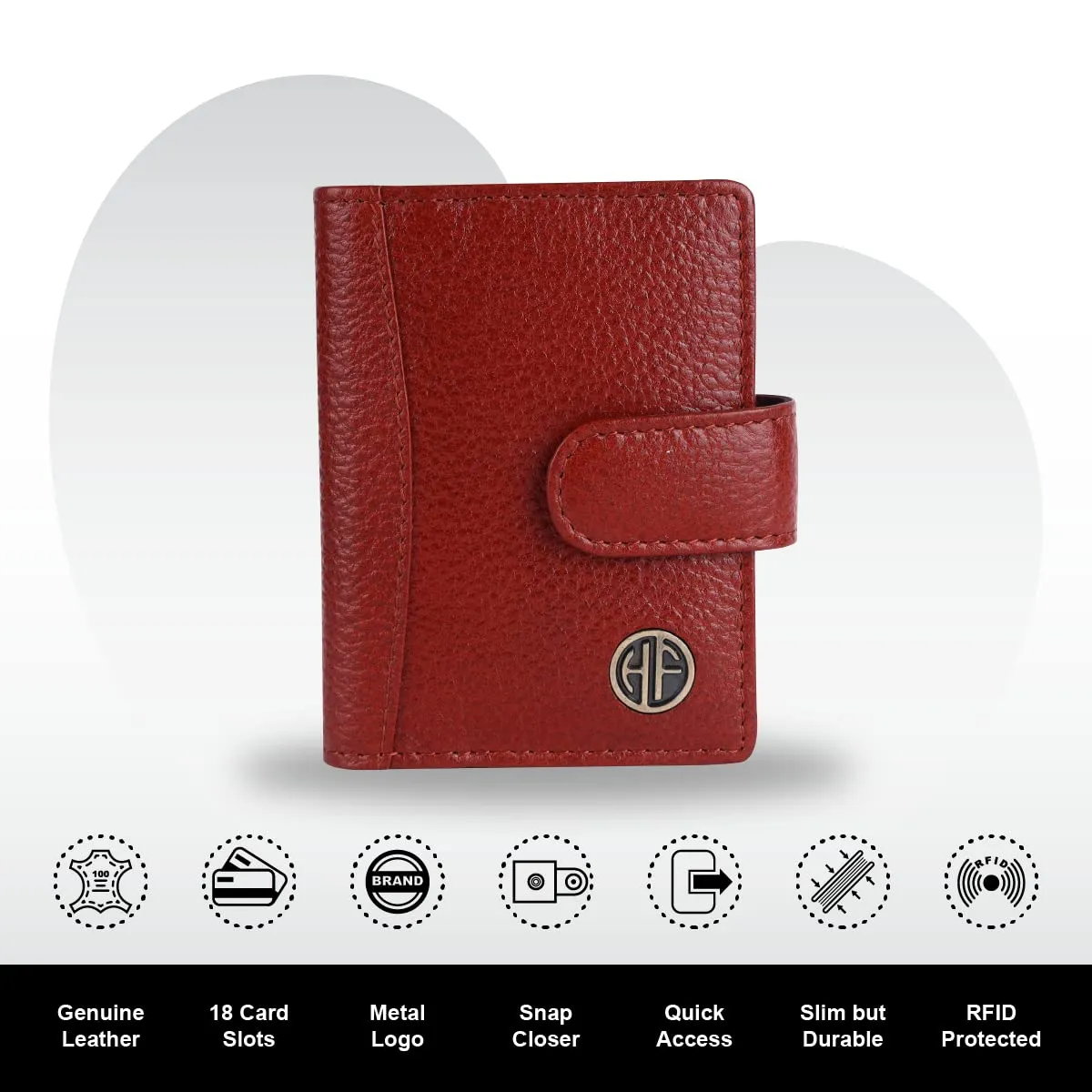 Genuine Leather RFID Protected Card Holder Wallet for Men and Women