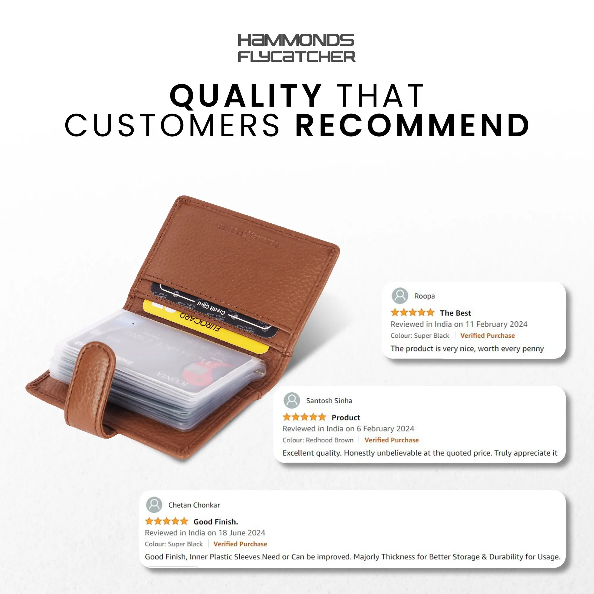 Genuine Leather RFID Protected Card Holder Wallet for Men and Women