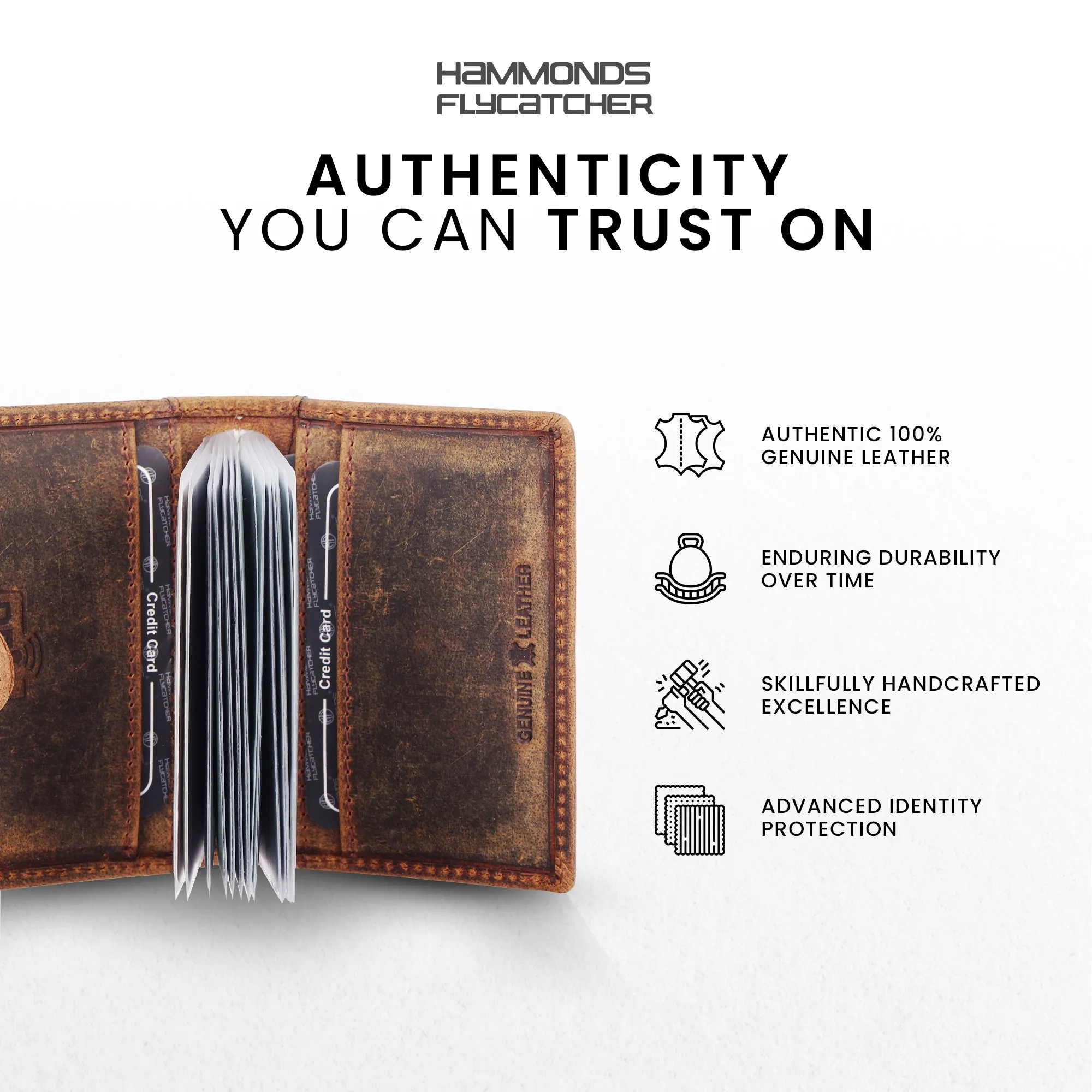 Genuine Leather RFID Protected Card Holder Wallet for Men and Women