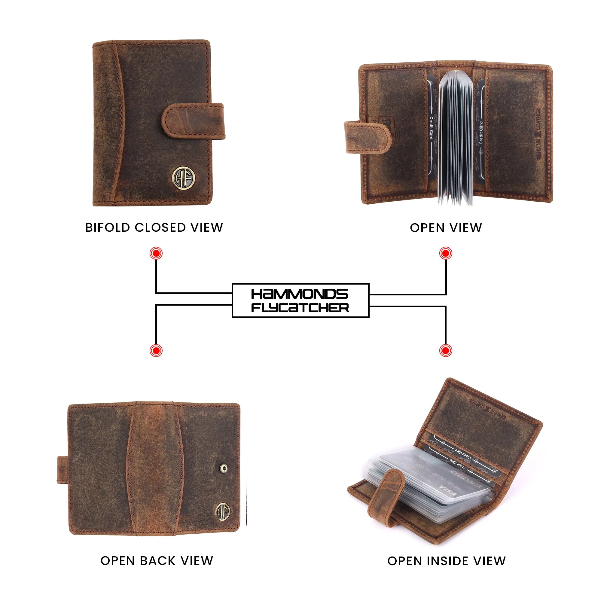 Genuine Leather RFID Protected Card Holder Wallet for Men and Women