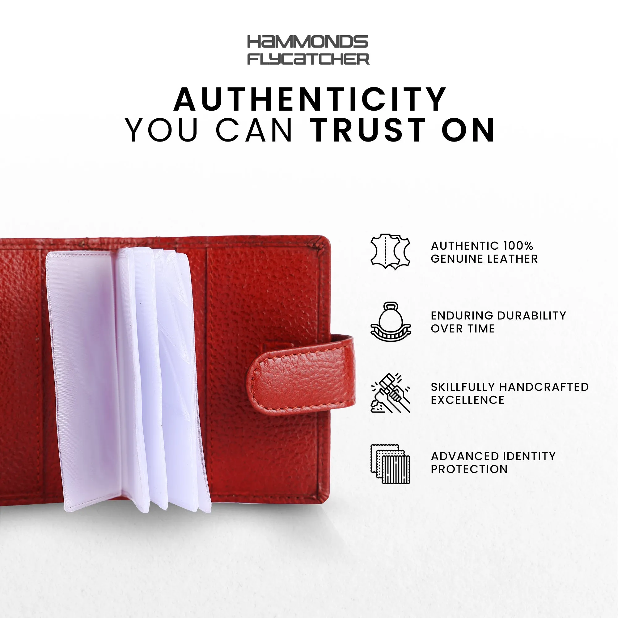 Genuine Leather RFID Protected Card Holder Wallet for Men and Women