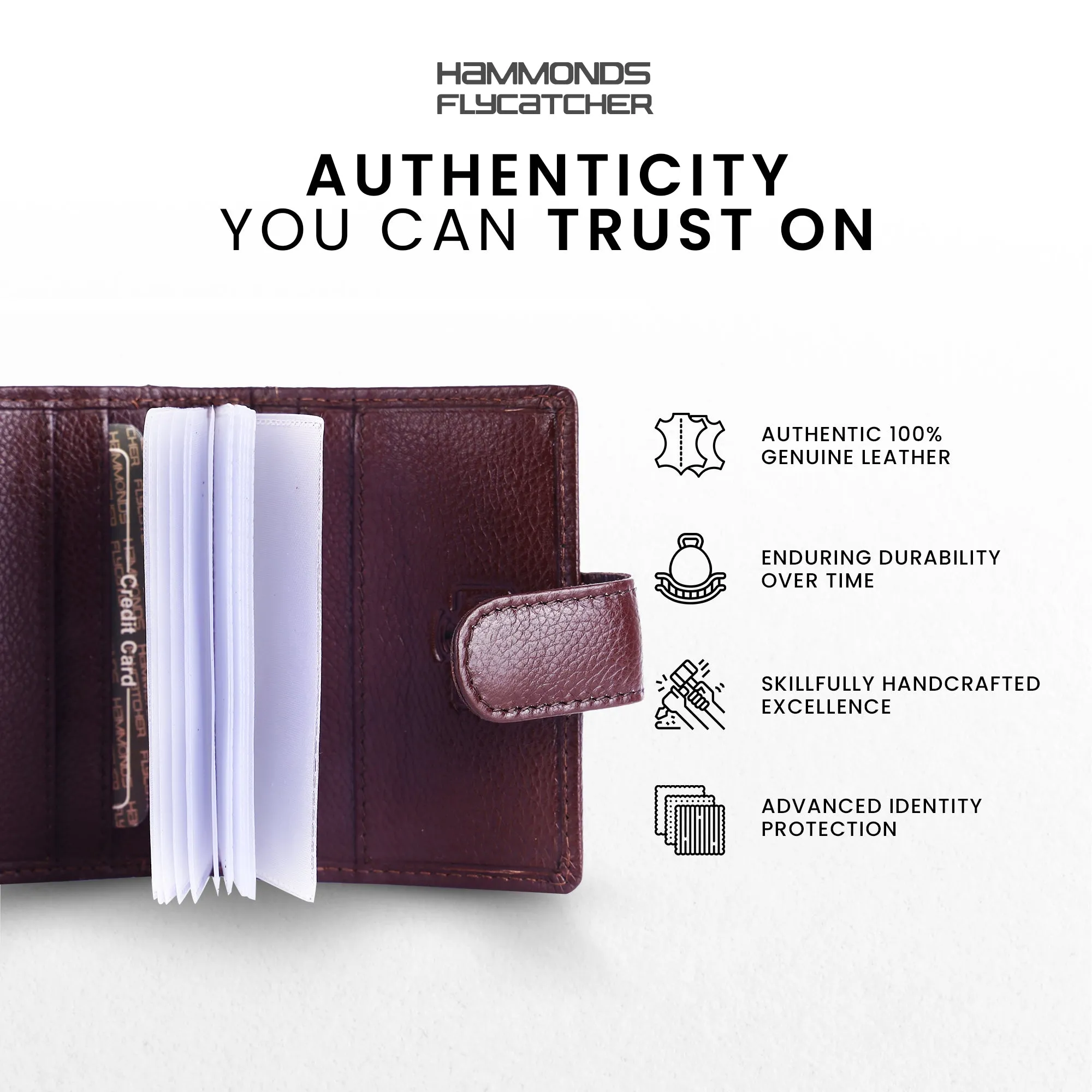 Genuine Leather RFID Protected Card Holder Wallet for Men and Women