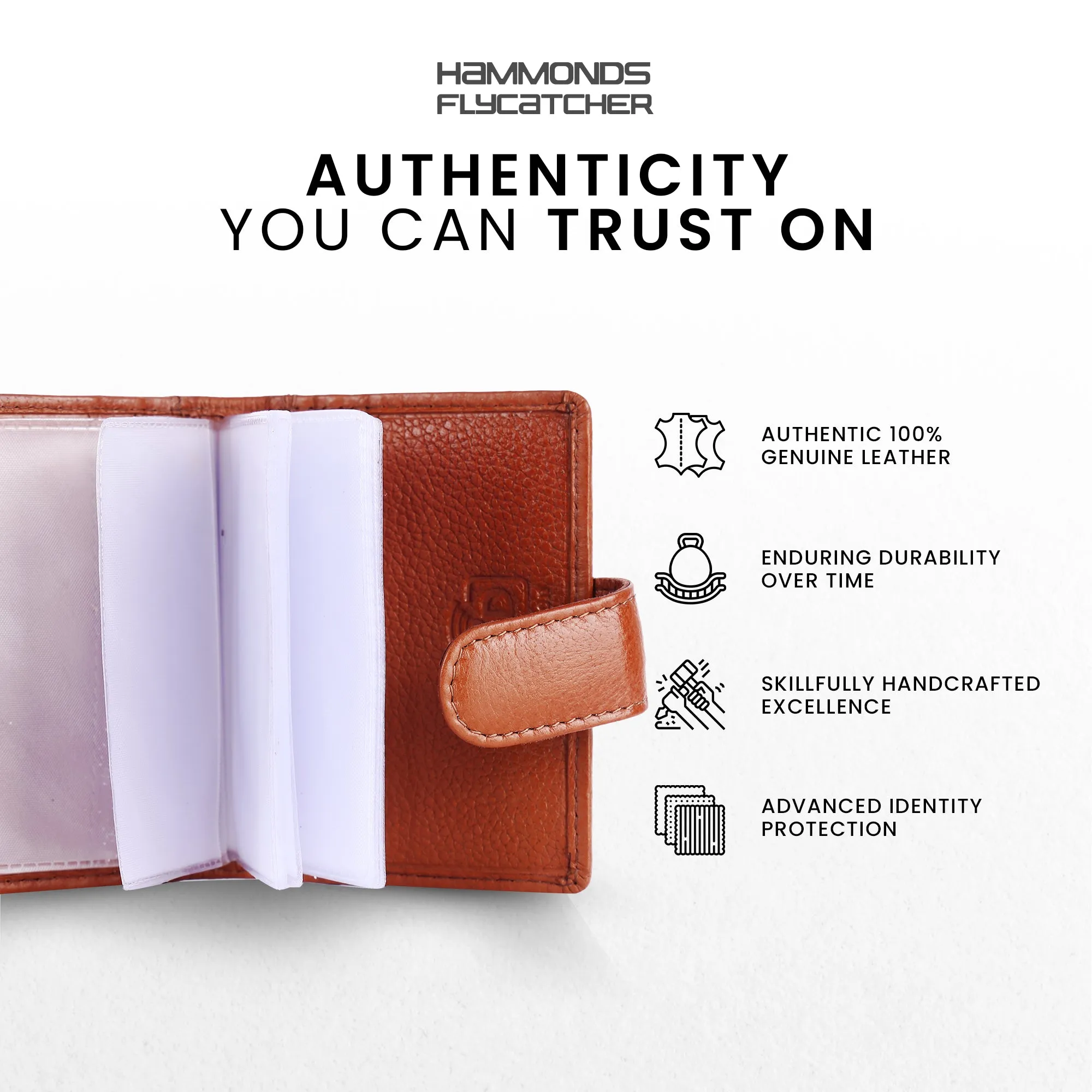 Genuine Leather RFID Protected Card Holder Wallet for Men and Women